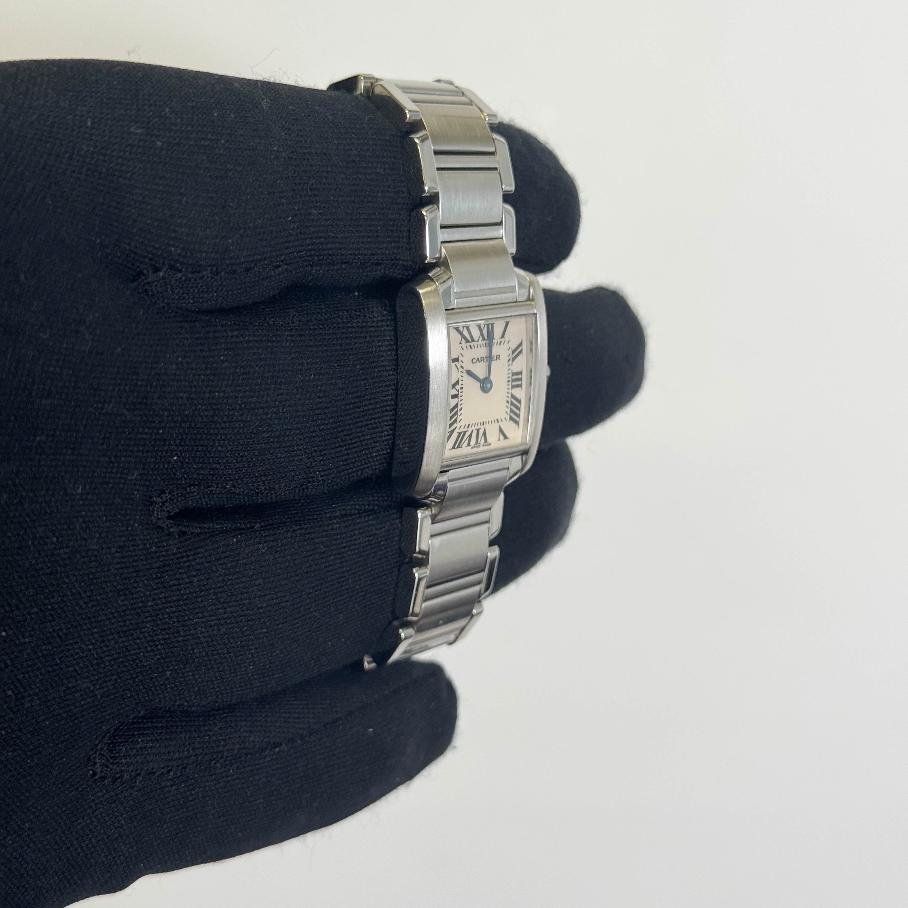 Cartier Tank Stainless Steel 20mm Ivory Dial Watch Ref# W51008Q3 - Happy Jewelers Fine Jewelry Lifetime Warranty