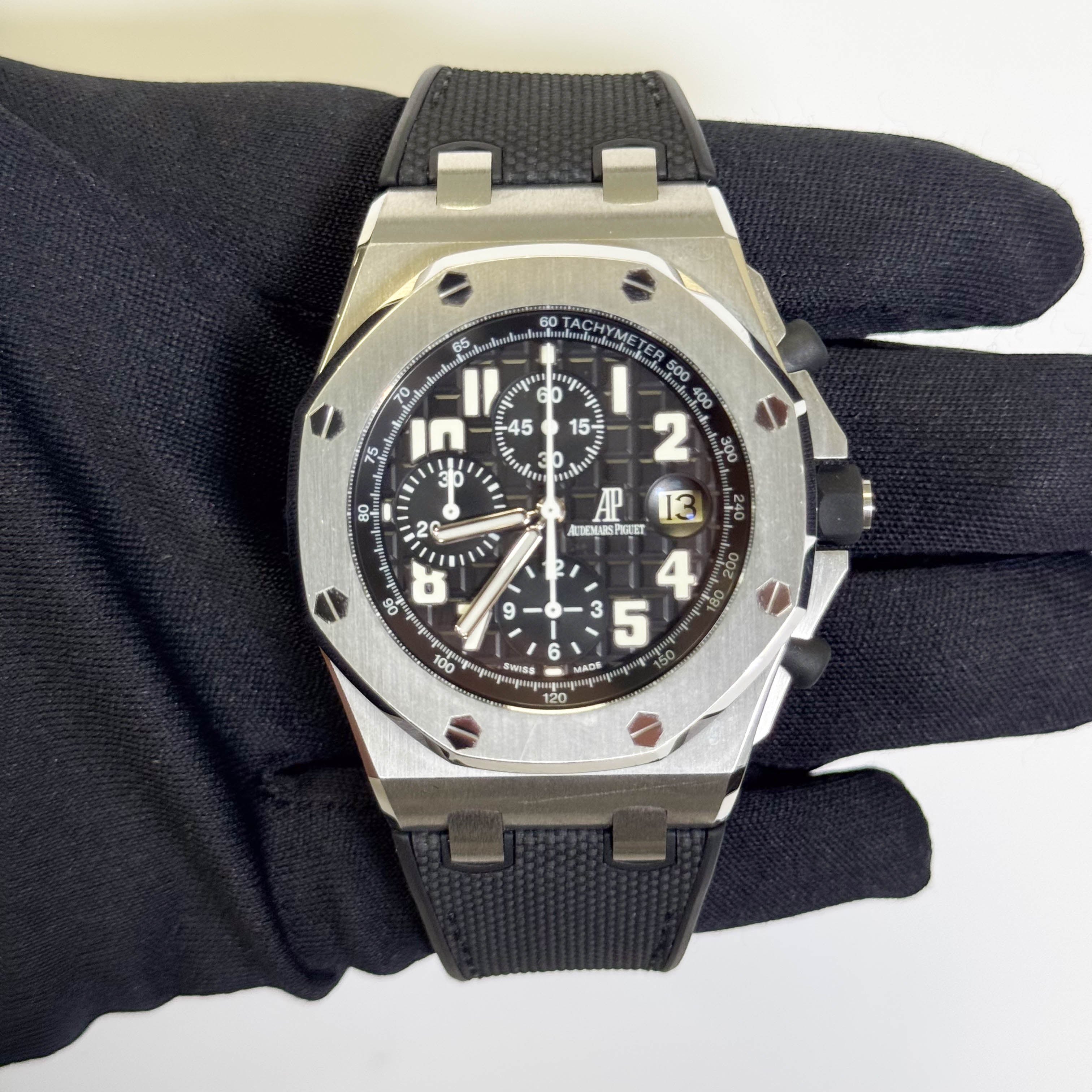 Audemars Piguet Royal Oak 44mm Black Dial Watch Ref# 25721ST.OO.1000ST.08 - Happy Jewelers Fine Jewelry Lifetime Warranty