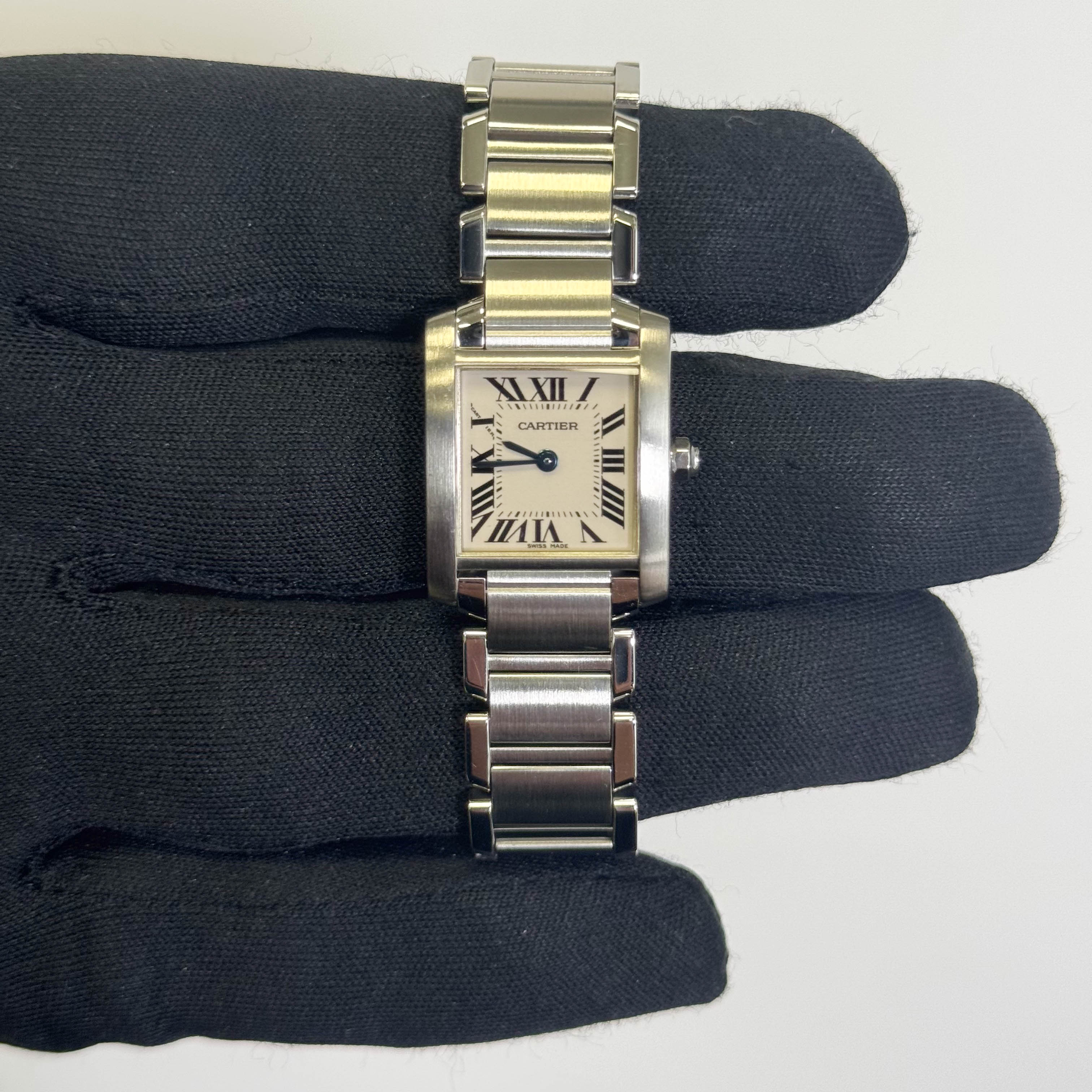 Cartier Tank Stainless Steel 20mm Ivory Dial Watch Ref# W51008Q3 - Happy Jewelers Fine Jewelry Lifetime Warranty