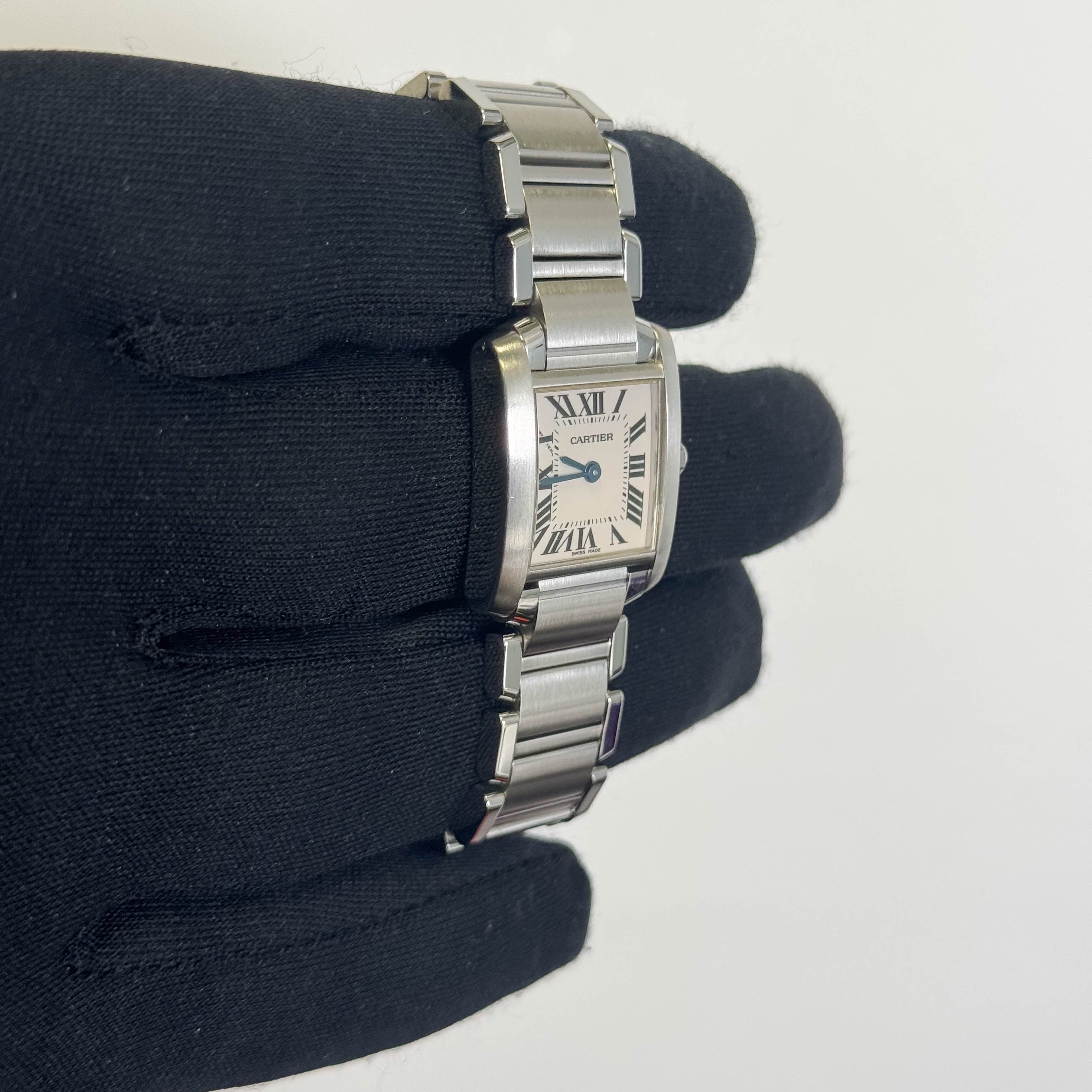Cartier Tank Stainless Steel 20mm Ivory Dial Watch Ref# W51008Q3 - Happy Jewelers Fine Jewelry Lifetime Warranty