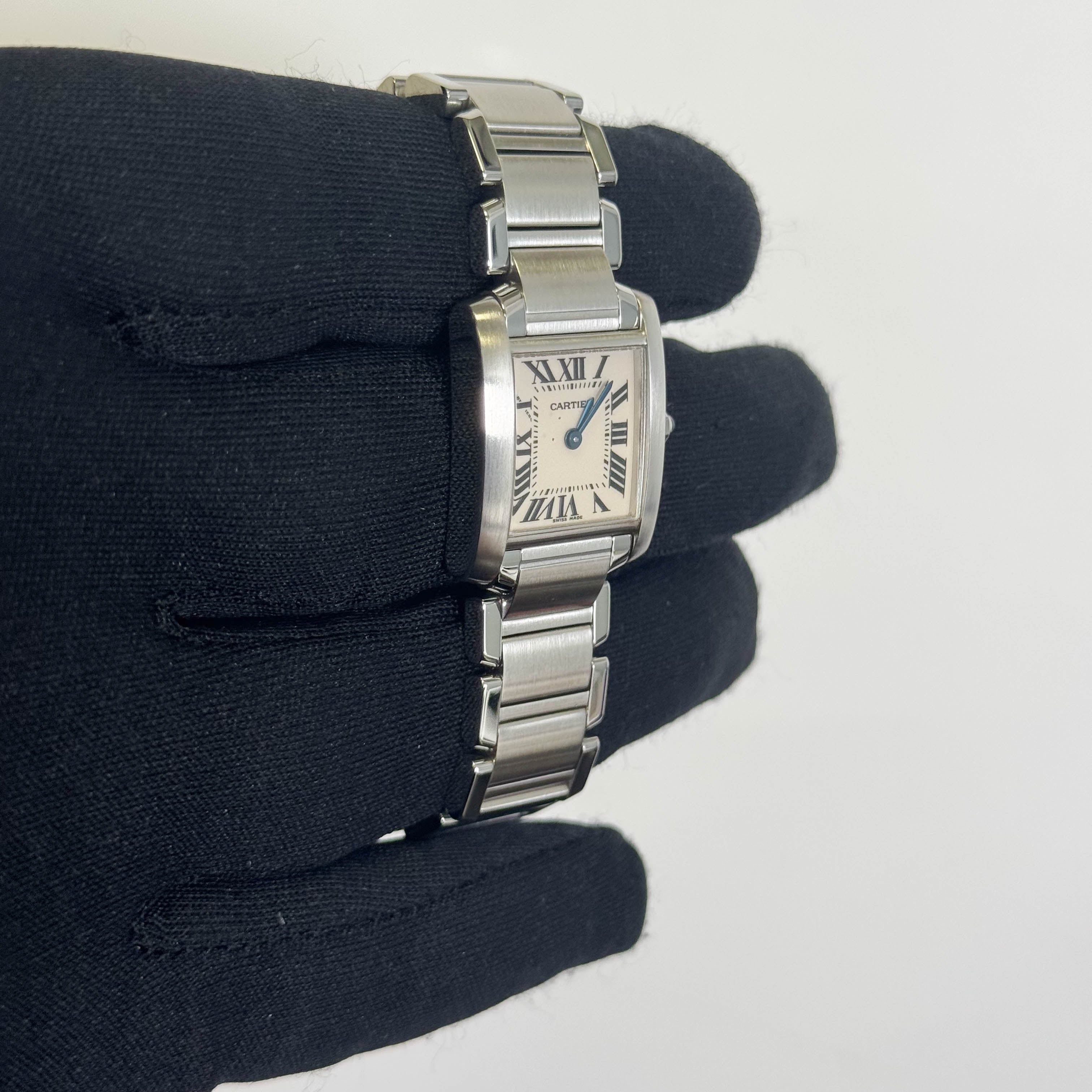 Cartier Tank Stainless Steel 20mm Ivory Dial Watch Ref# W51008Q3 - Happy Jewelers Fine Jewelry Lifetime Warranty