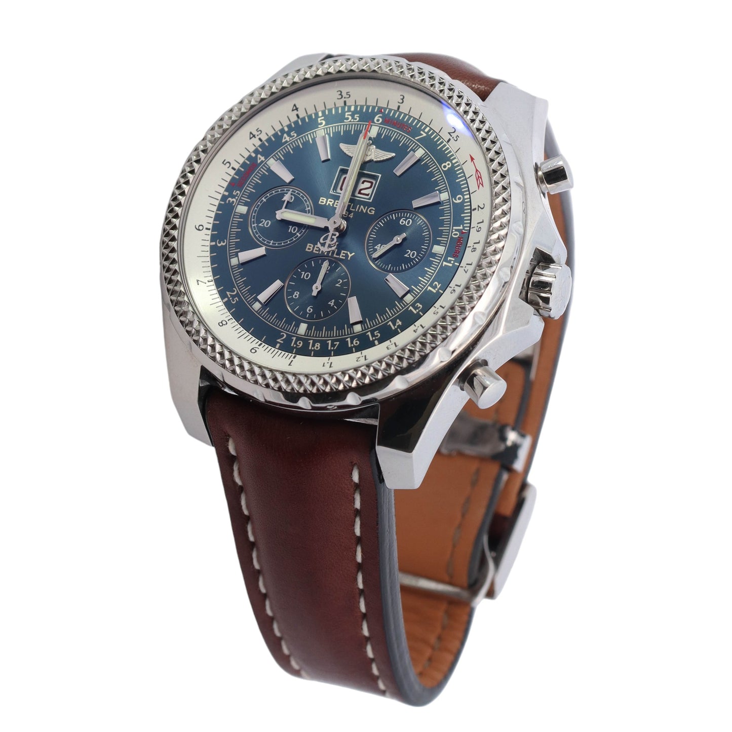 Breitling Bentley Stainless Steel 49mm Blue Chronograph Dial Watch Reference #: A4436212/C652 - Happy Jewelers Fine Jewelry Lifetime Warranty