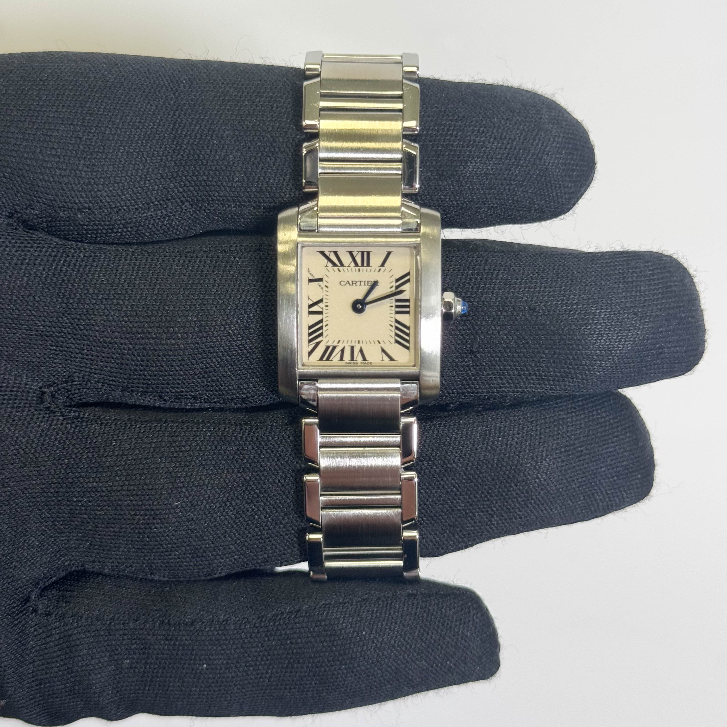 Cartier Tank Stainless Steel 20mm Ivory Dial Watch Ref# W51008Q3 - Happy Jewelers Fine Jewelry Lifetime Warranty