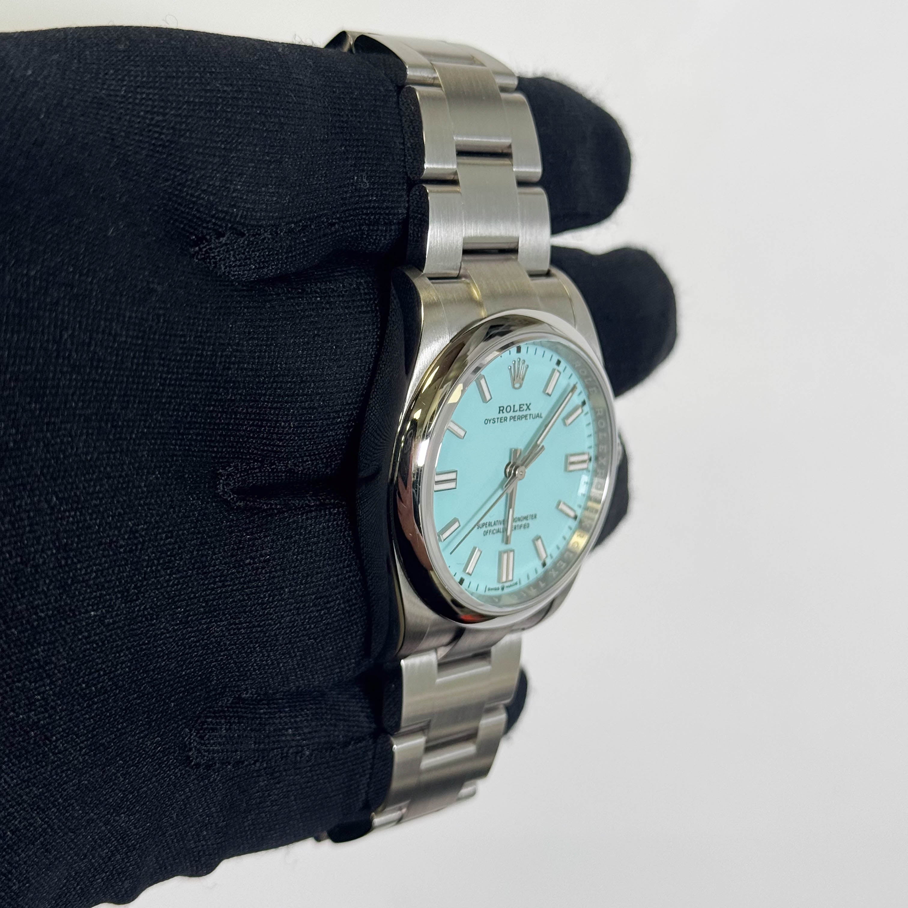 Rolex Oyster Perpetual 36mm Turqouaise` Dial Watch Ref# 126000 - Happy Jewelers Fine Jewelry Lifetime Warranty