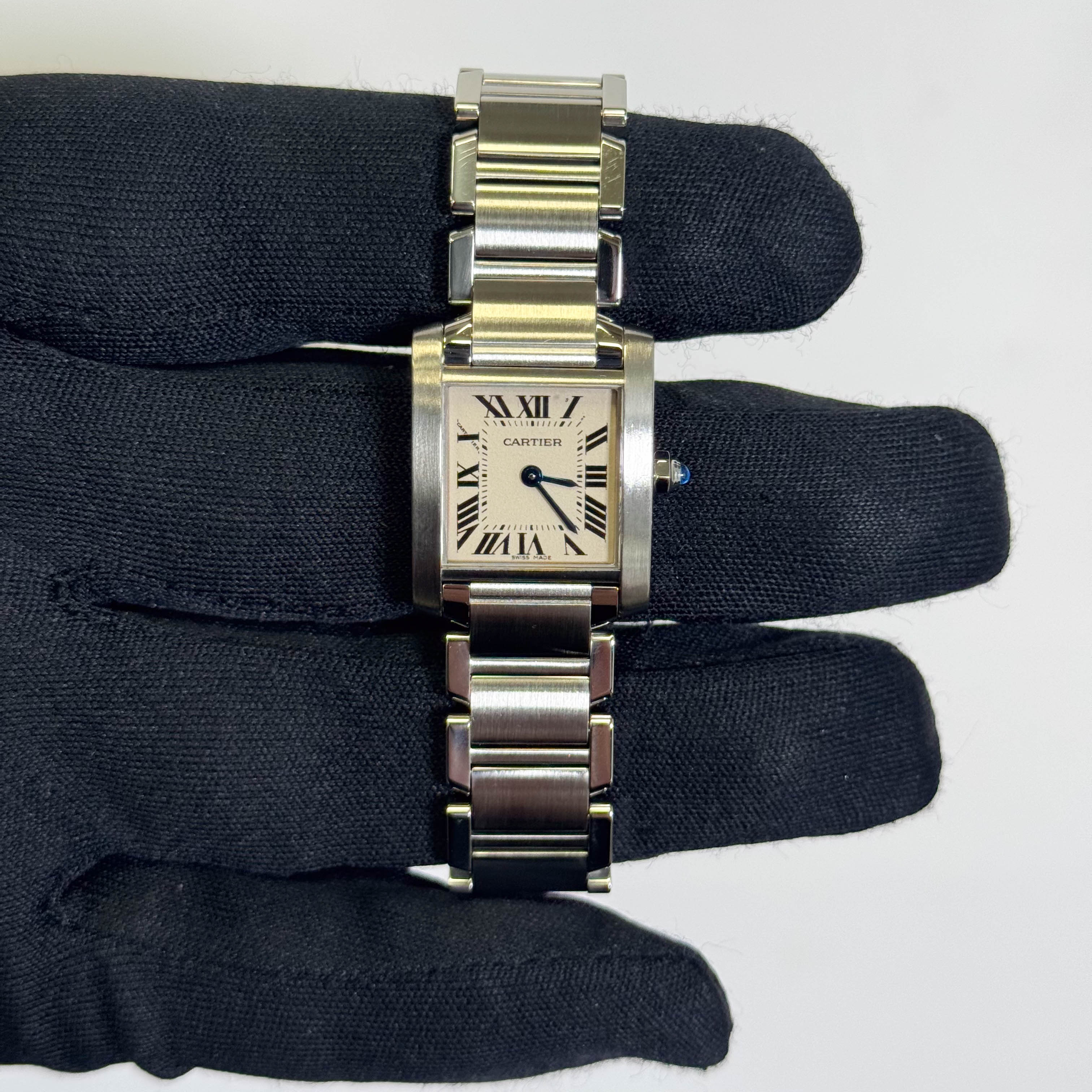 Cartier Tank Stainless Steel 20mm Ivory Dial Watch Ref# W51008Q3 - Happy Jewelers Fine Jewelry Lifetime Warranty