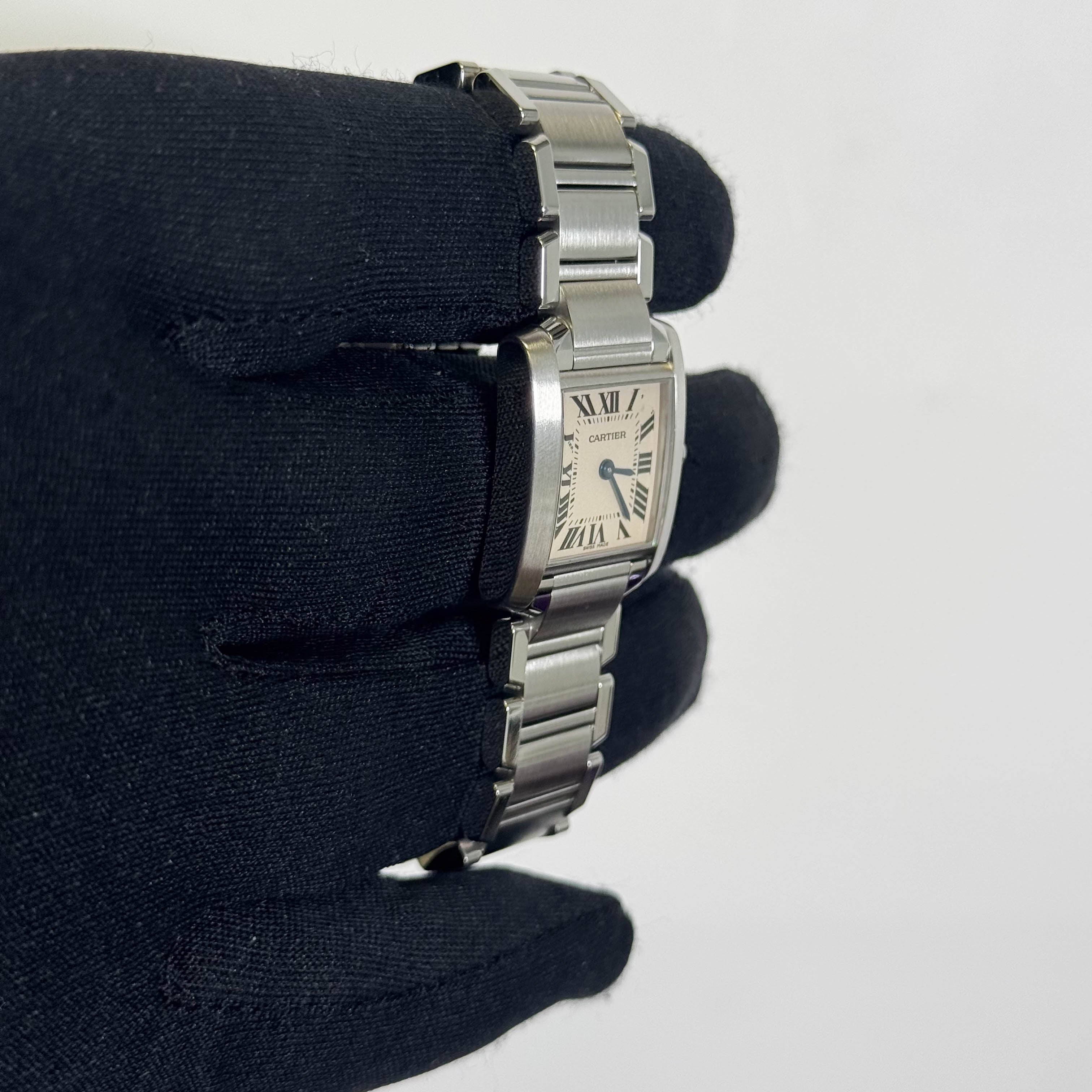 Cartier Tank Stainless Steel 20mm Ivory Dial Watch Ref# W51008Q3 - Happy Jewelers Fine Jewelry Lifetime Warranty