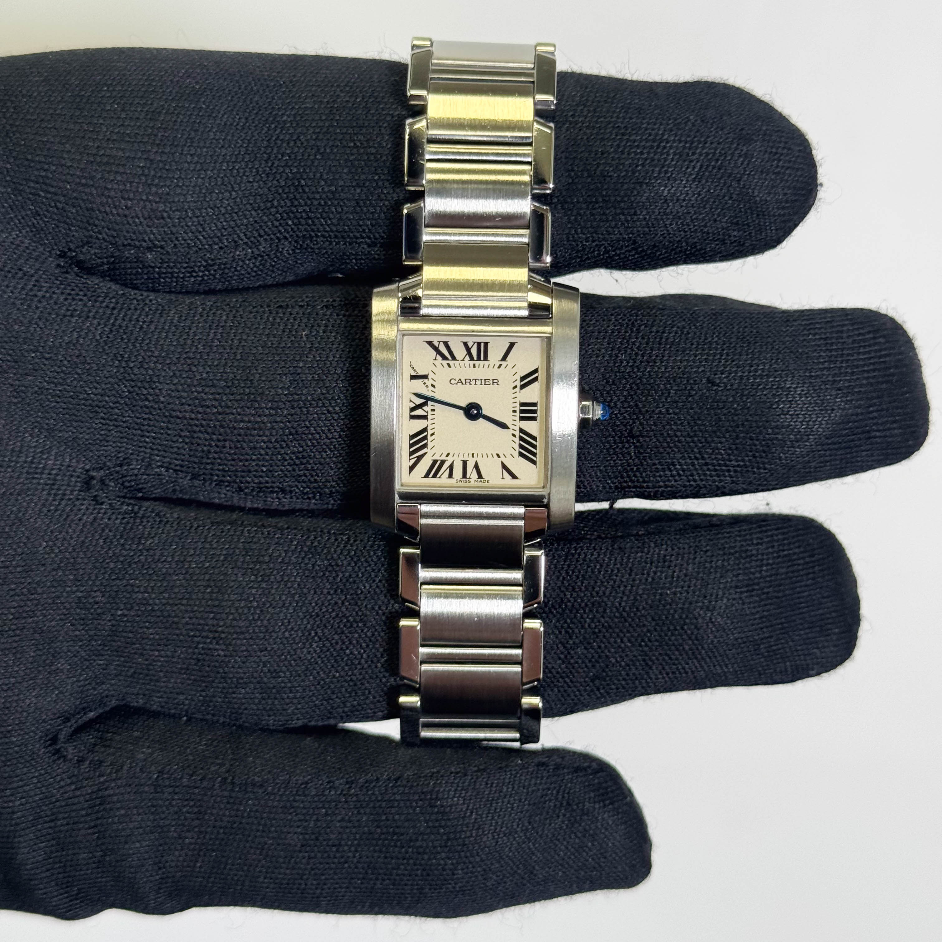 Cartier Tank Stainless Steel 20mm Ivory Dial Watch Ref# W51008Q3 - Happy Jewelers Fine Jewelry Lifetime Warranty