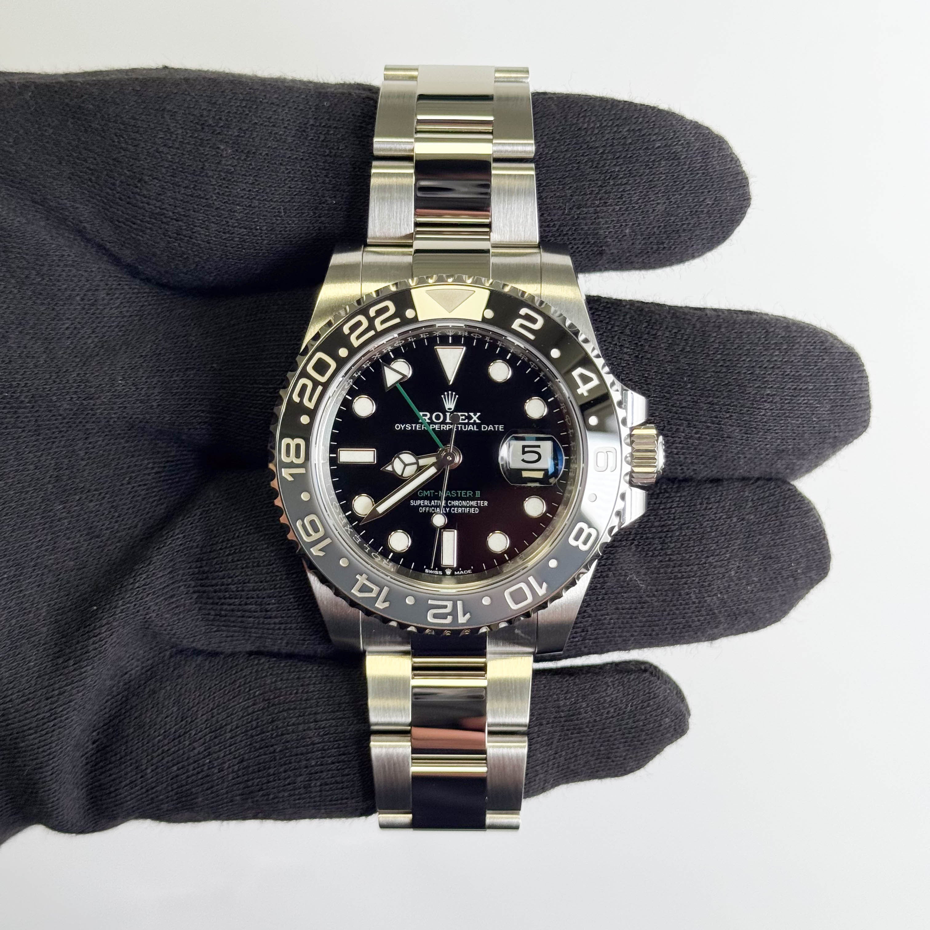 Rolex GMT-Master II 40mm Black Dial Watch Ref# 126710GRNR