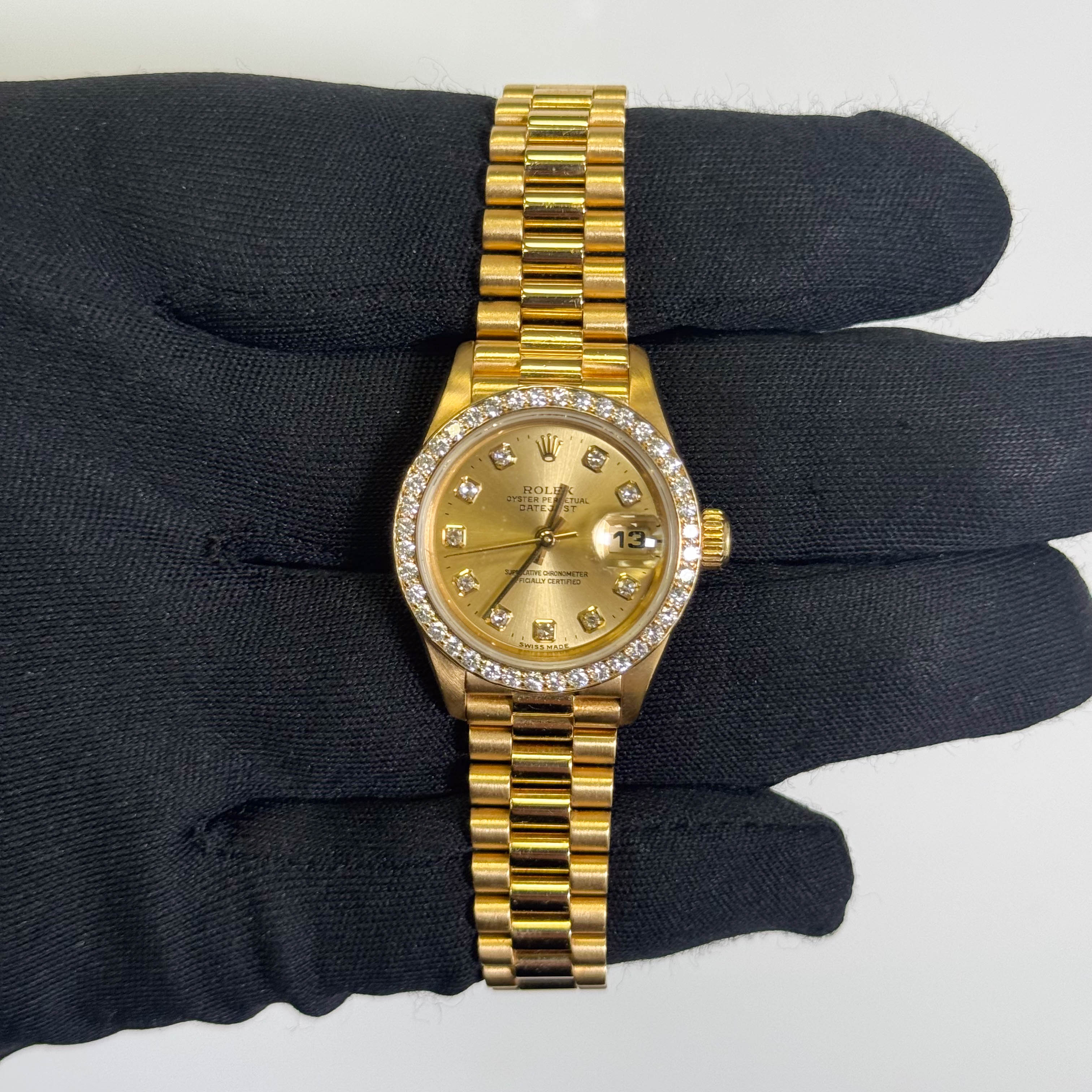 Rolex Datejust 26mm Factory Champagne Diamond Dial Watch Ref# 69138 - Happy Jewelers Fine Jewelry Lifetime Warranty