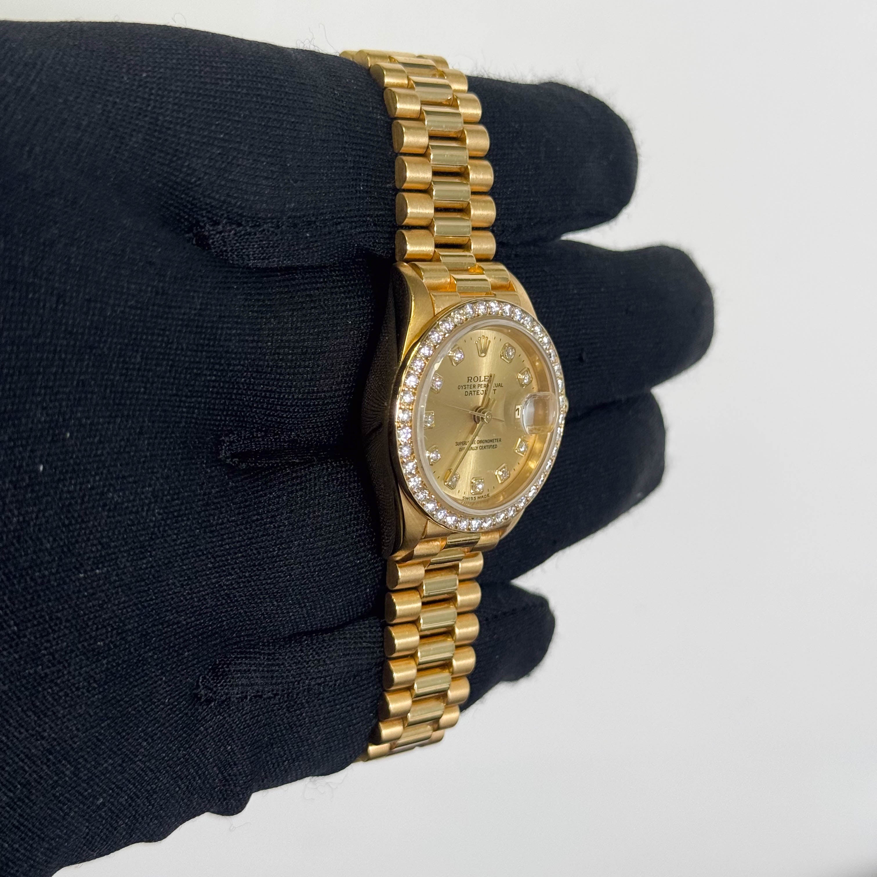 Rolex Datejust 26mm Factory Champagne Diamond Dial Watch Ref# 69138 - Happy Jewelers Fine Jewelry Lifetime Warranty