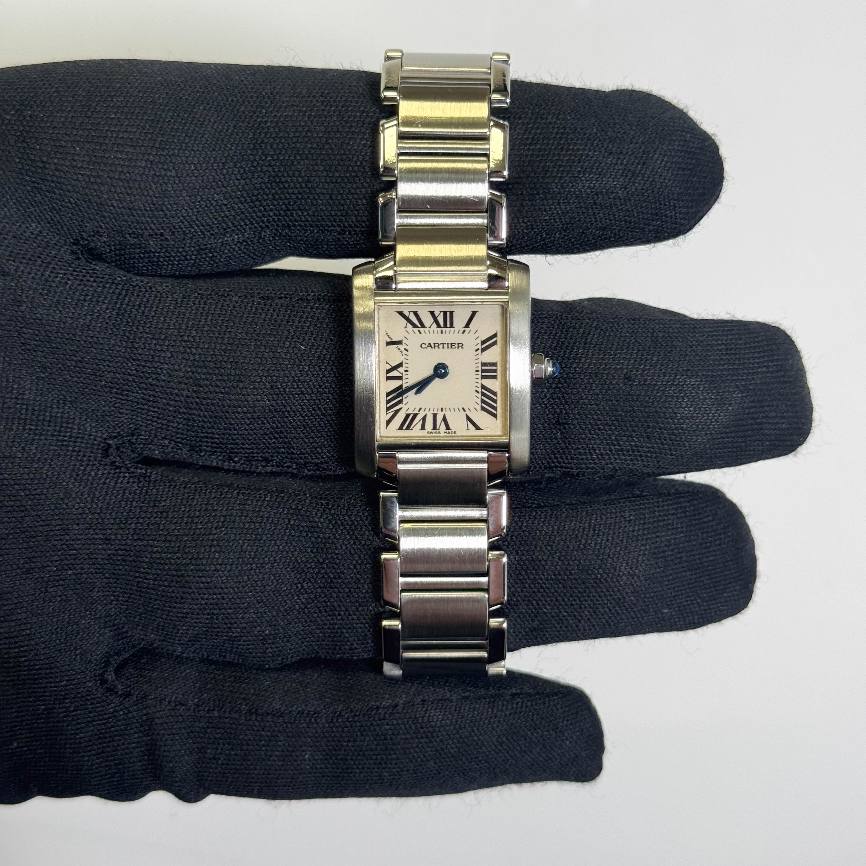 Cartier Tank Stainless Steel 20mm Ivory Dial Watch Ref# W51008Q3 - Happy Jewelers Fine Jewelry Lifetime Warranty