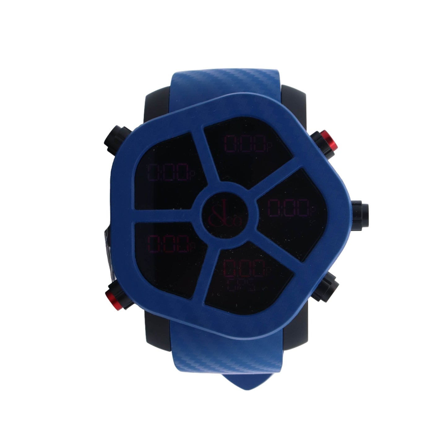 Jacob & Co Ghost Five Time Zone Steel 47mm Blue Digital Dial Watch Ref#  GH100.11.NS.PC.ANE4D - Happy Jewelers Fine Jewelry Lifetime Warranty
