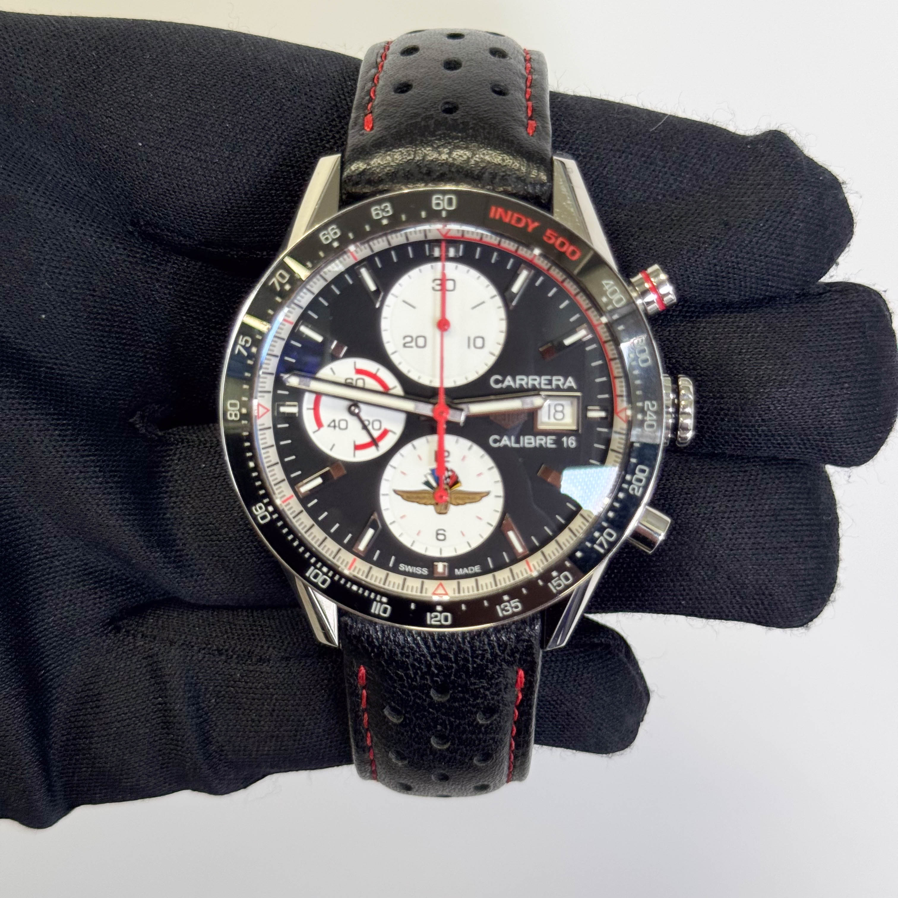 Tag Heuer Carrera 41mm Black Dial Watch Ref# CV201AS.FC6429