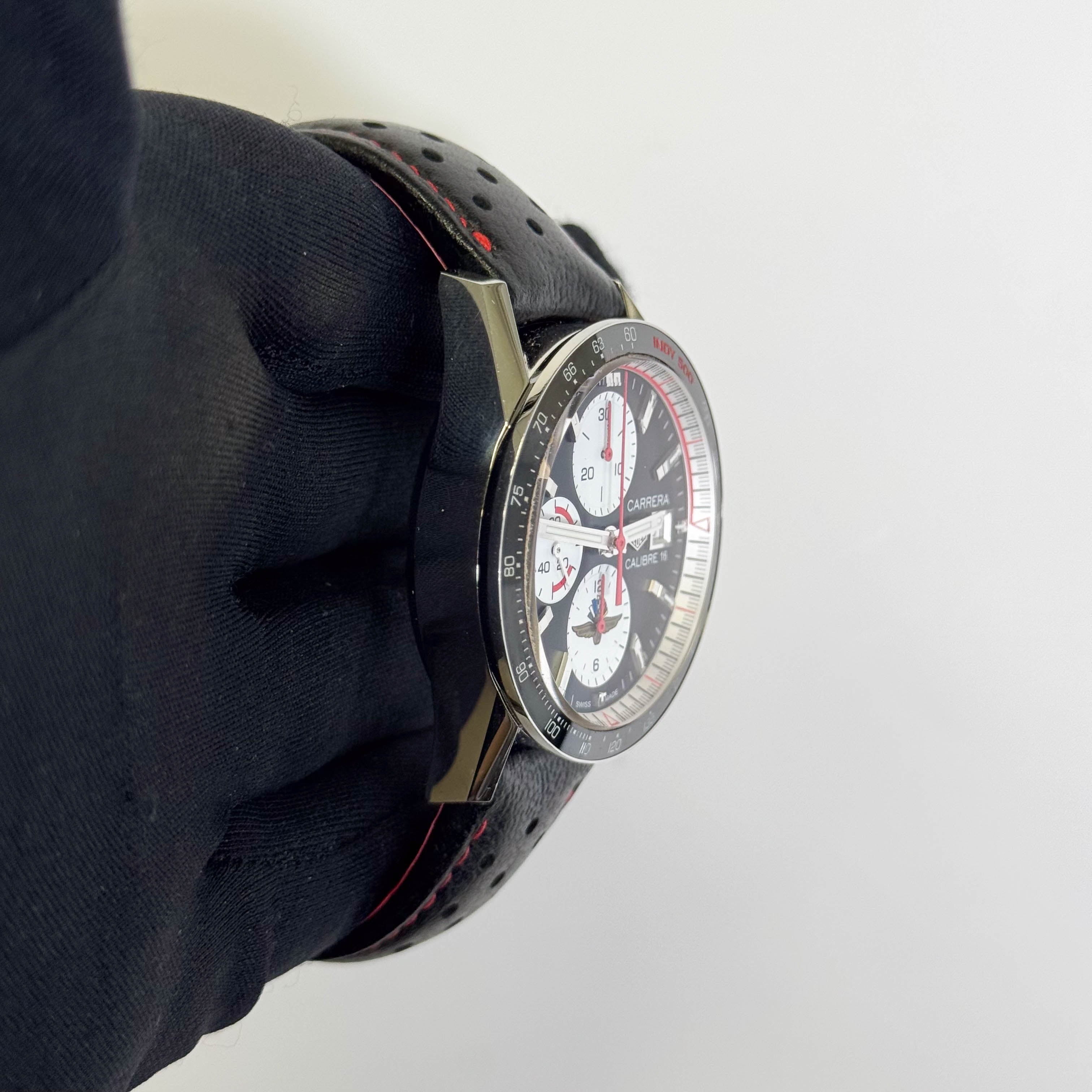 Tag Heuer Carrera 41mm Black Dial Watch Ref# CV201AS.FC6429