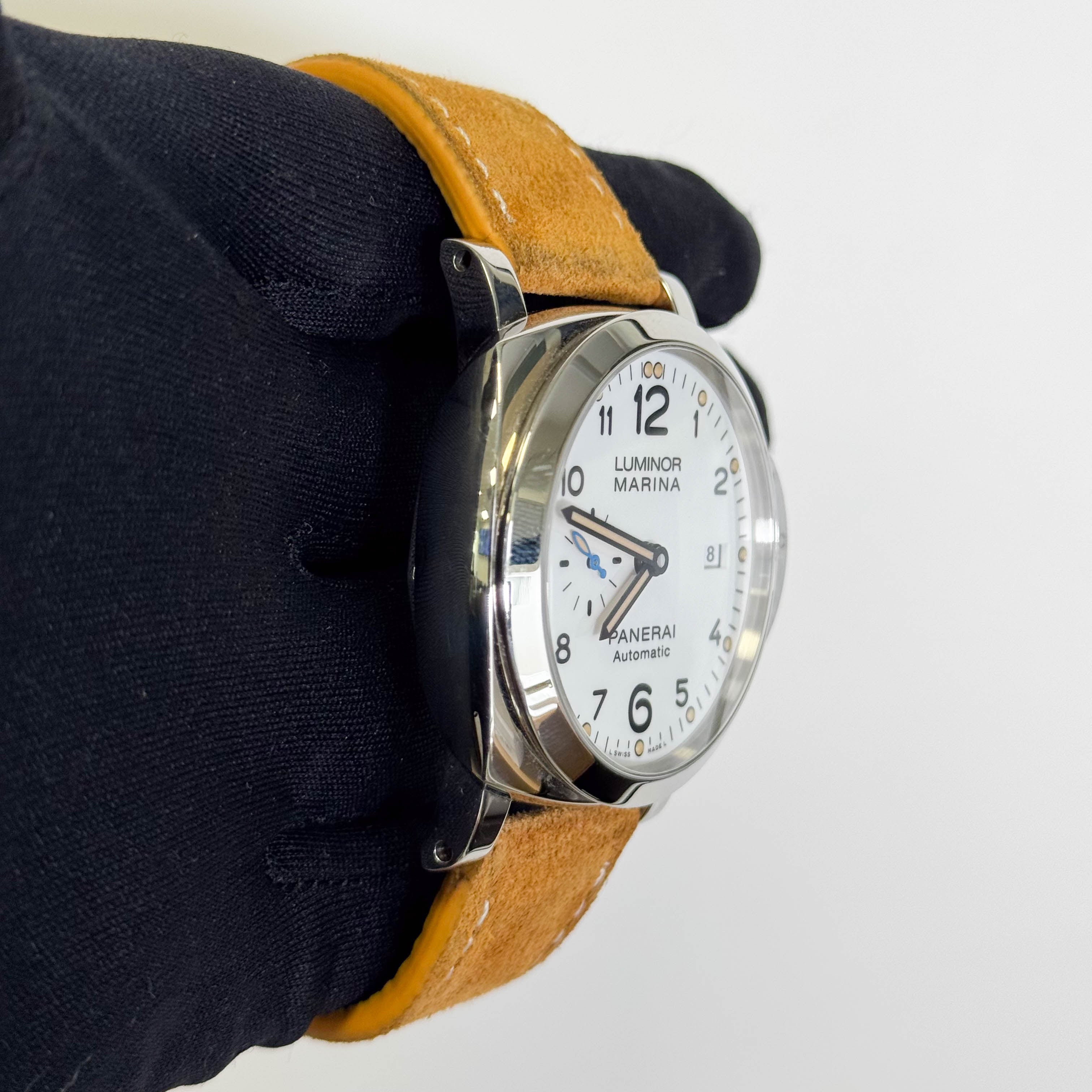 Panerai Luminor Marina 44mm White Dial Watch Ref# PAM01499 - Happy Jewelers Fine Jewelry Lifetime Warranty