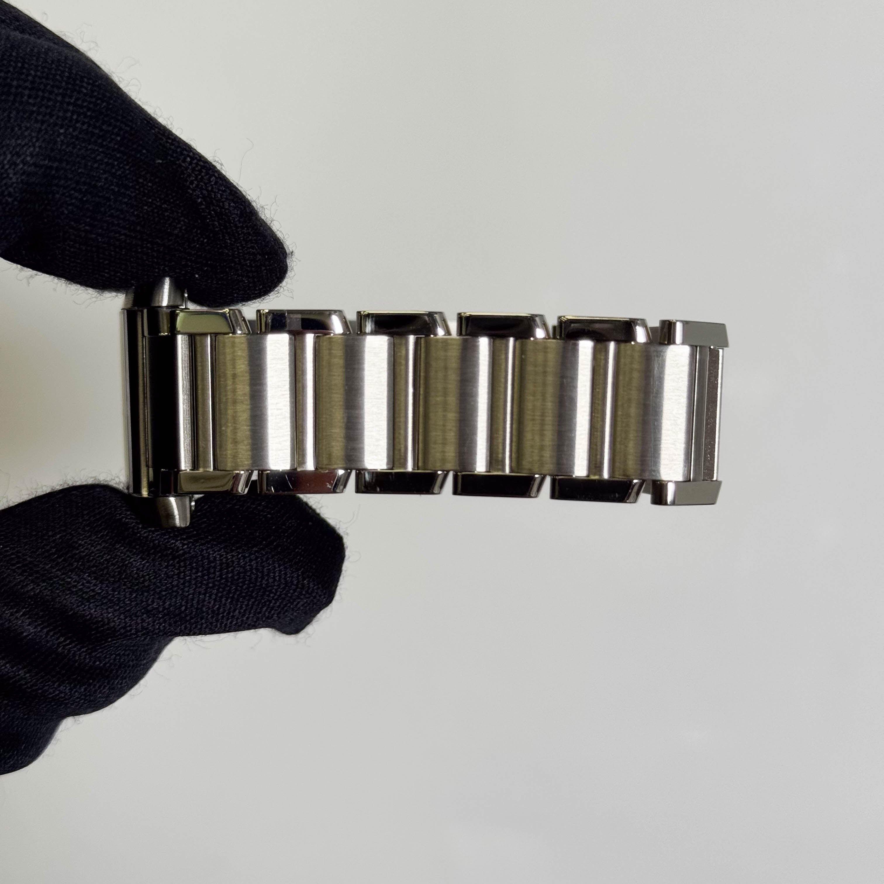 Cartier Tank Stainless Steel 25mm White/Ivory Dial Watch Ref# W51011Q3 - Happy Jewelers Fine Jewelry Lifetime Warranty