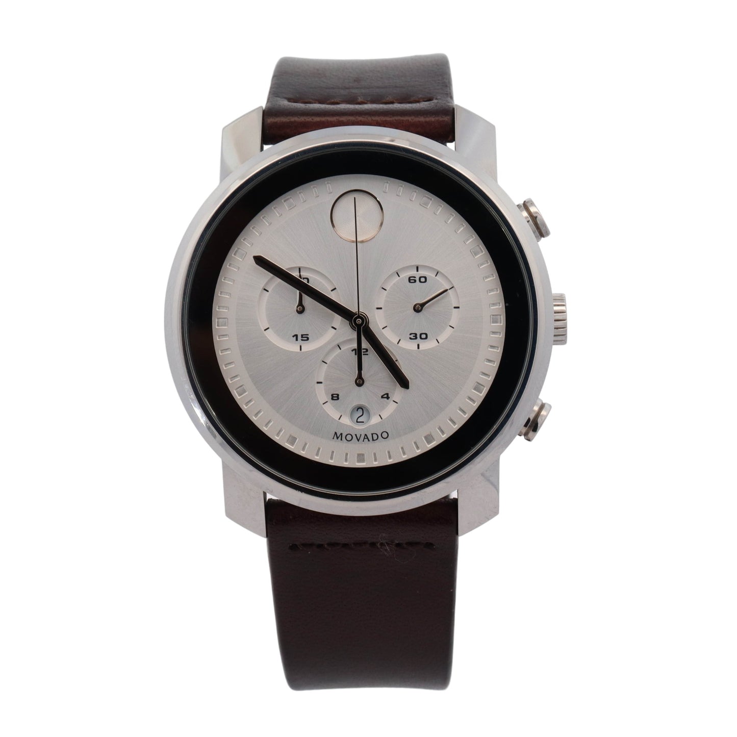 Movado Bold Chronograph Stainless Steel 44mm Silver Chronograph Dial Watch  Ref#  MB.01.1.14.6302