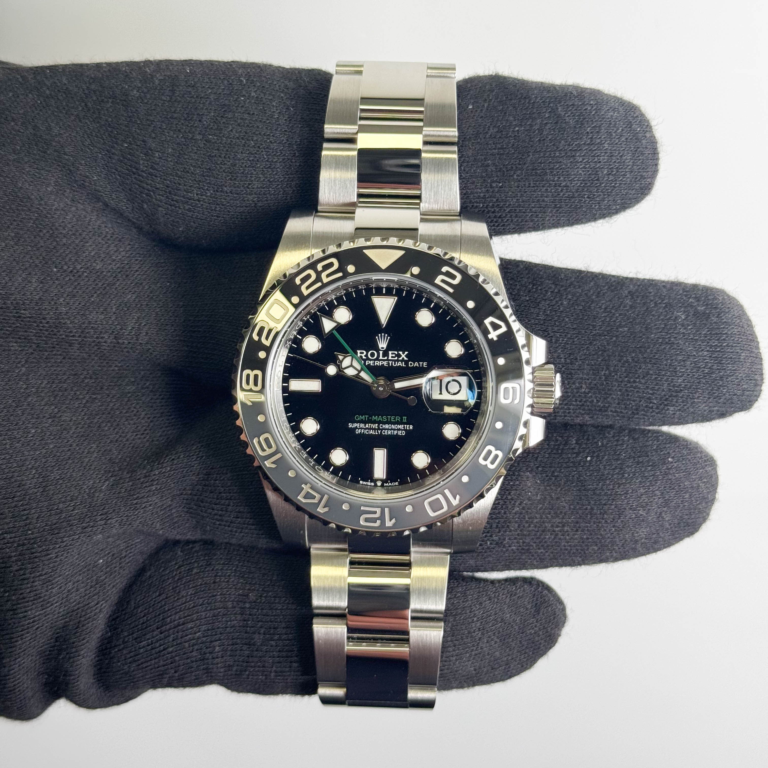 Rolex GMT-Master II 40mm Black Dial Watch Ref# 126710GRNR