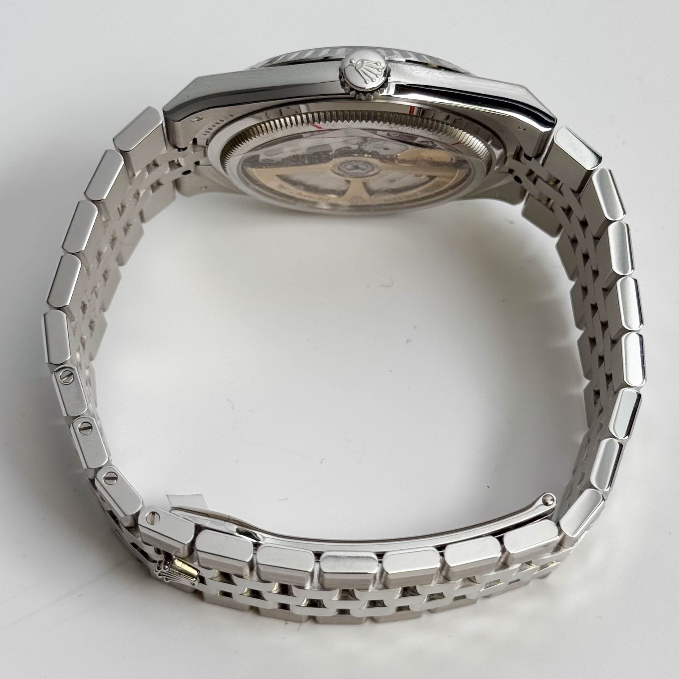 Rolex Land-Dweller Platinum 40mm Ice Blue Honeycomb Dial Watch Ref# 127336 - Happy Jewelers Fine Jewelry Lifetime Warranty