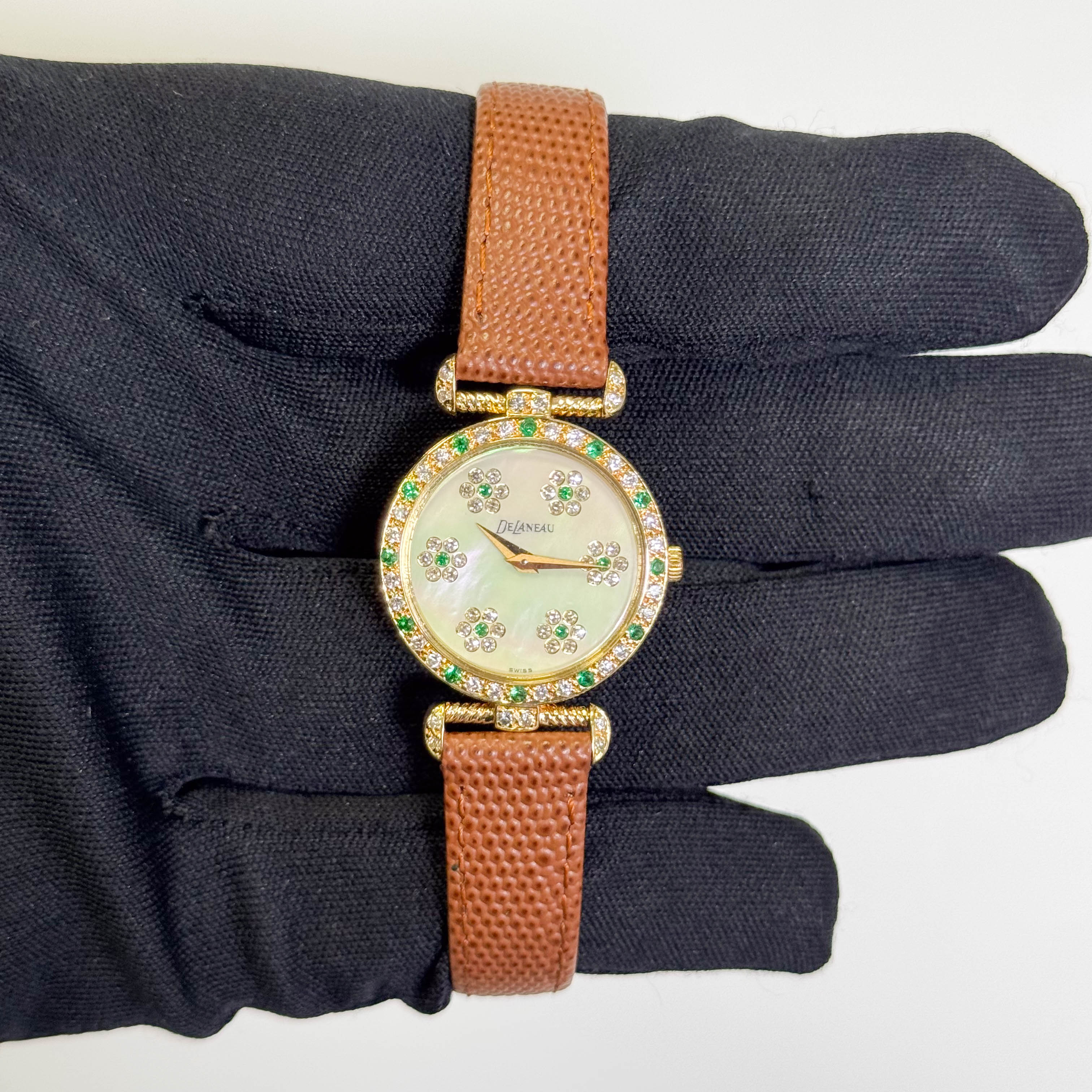 DeLaneau 24mm Mother of Pearl Dial Watch Ref# L583