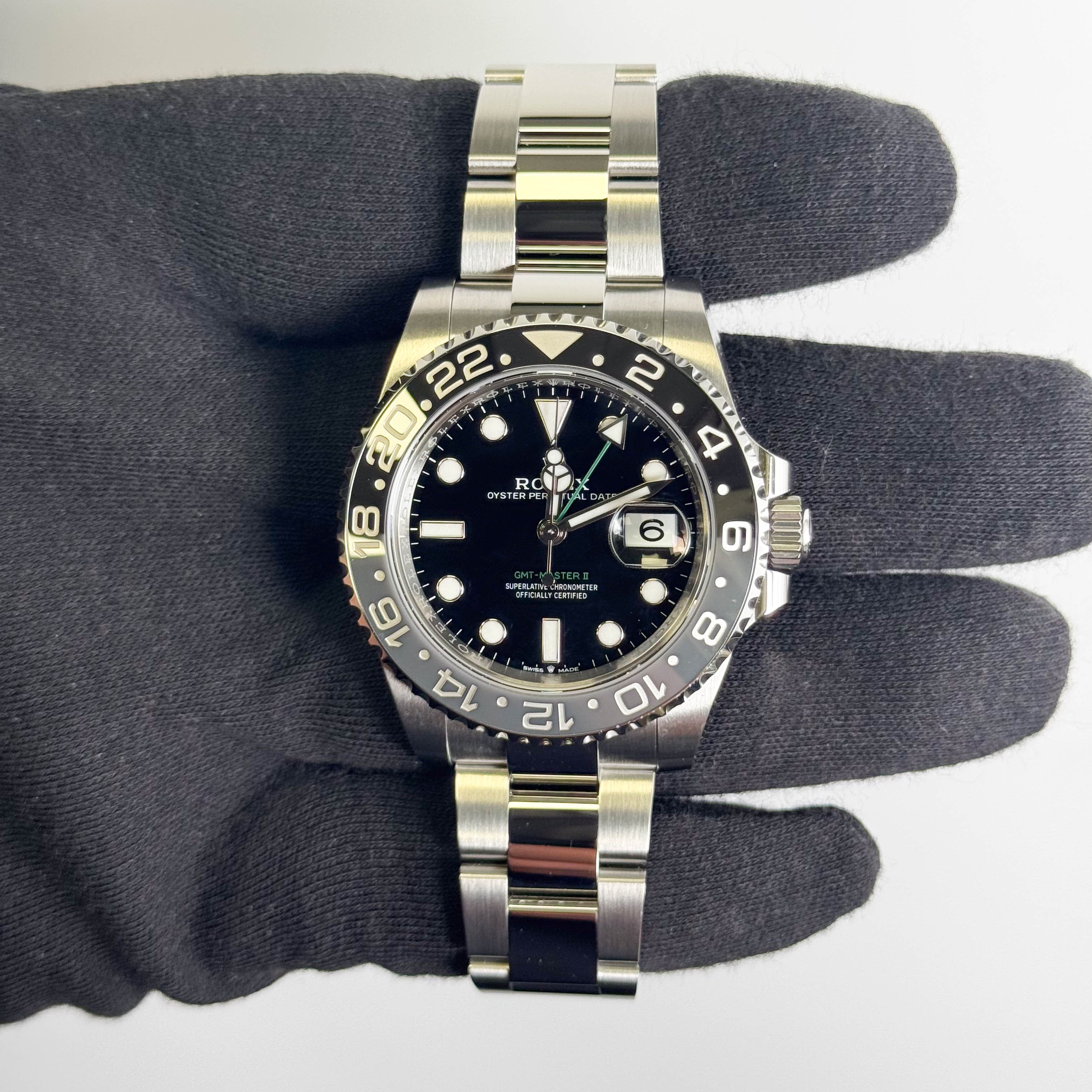 Rolex GMT-Master II 40mm Black Dial Watch Ref# 126710GRNR
