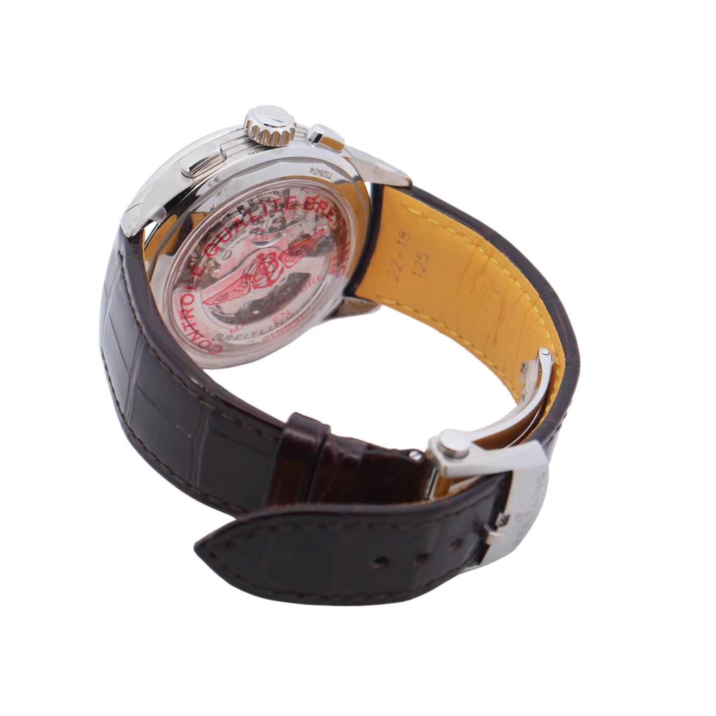 Breitling Premier Datora Stainless Steel 42mm Salmon Chronograph Dial Watch Reference #: AB2510 - Happy Jewelers Fine Jewelry Lifetime Warranty