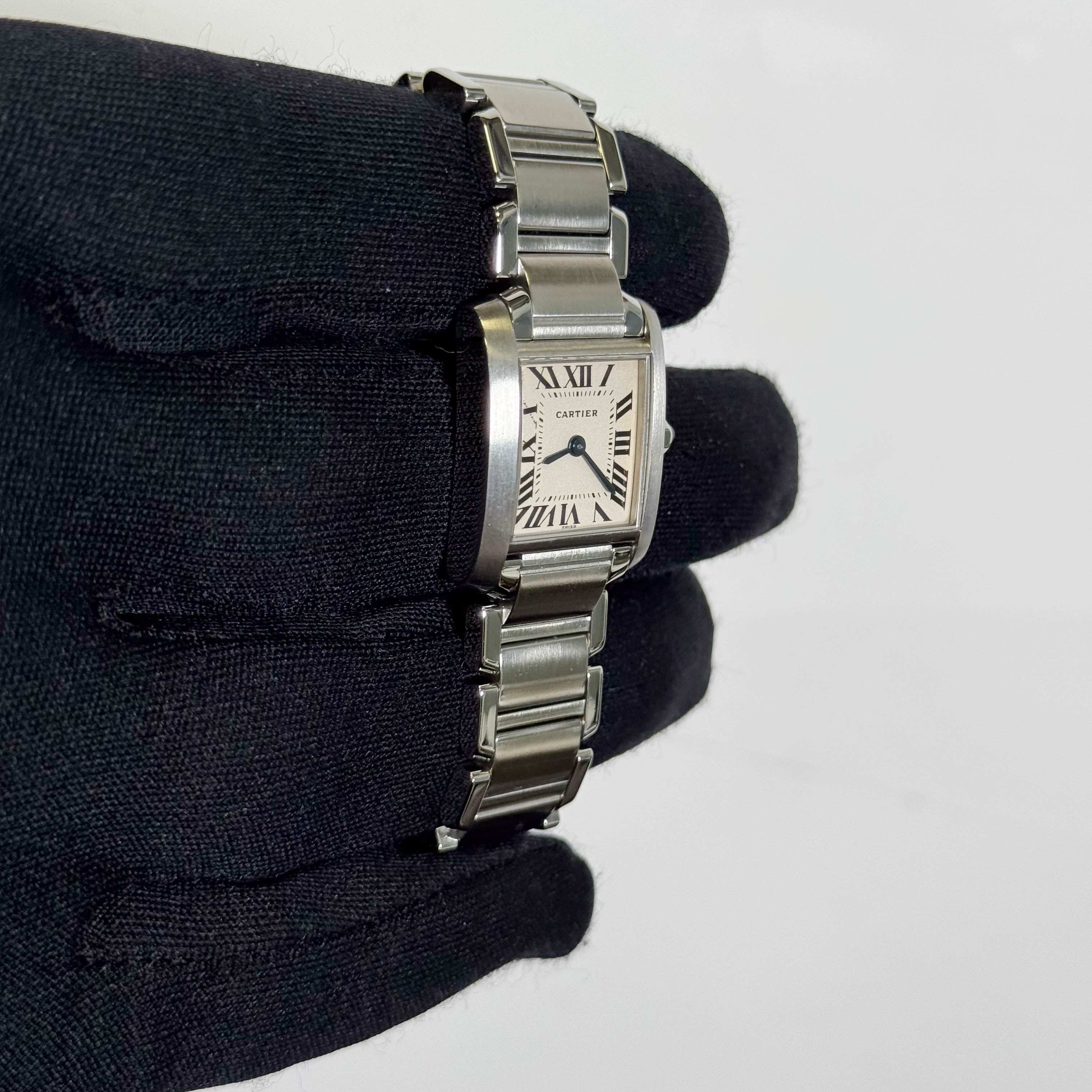 Cartier Tank Stainless Steel 20mm Ivory Dial Watch Ref# W51008Q3 - Happy Jewelers Fine Jewelry Lifetime Warranty