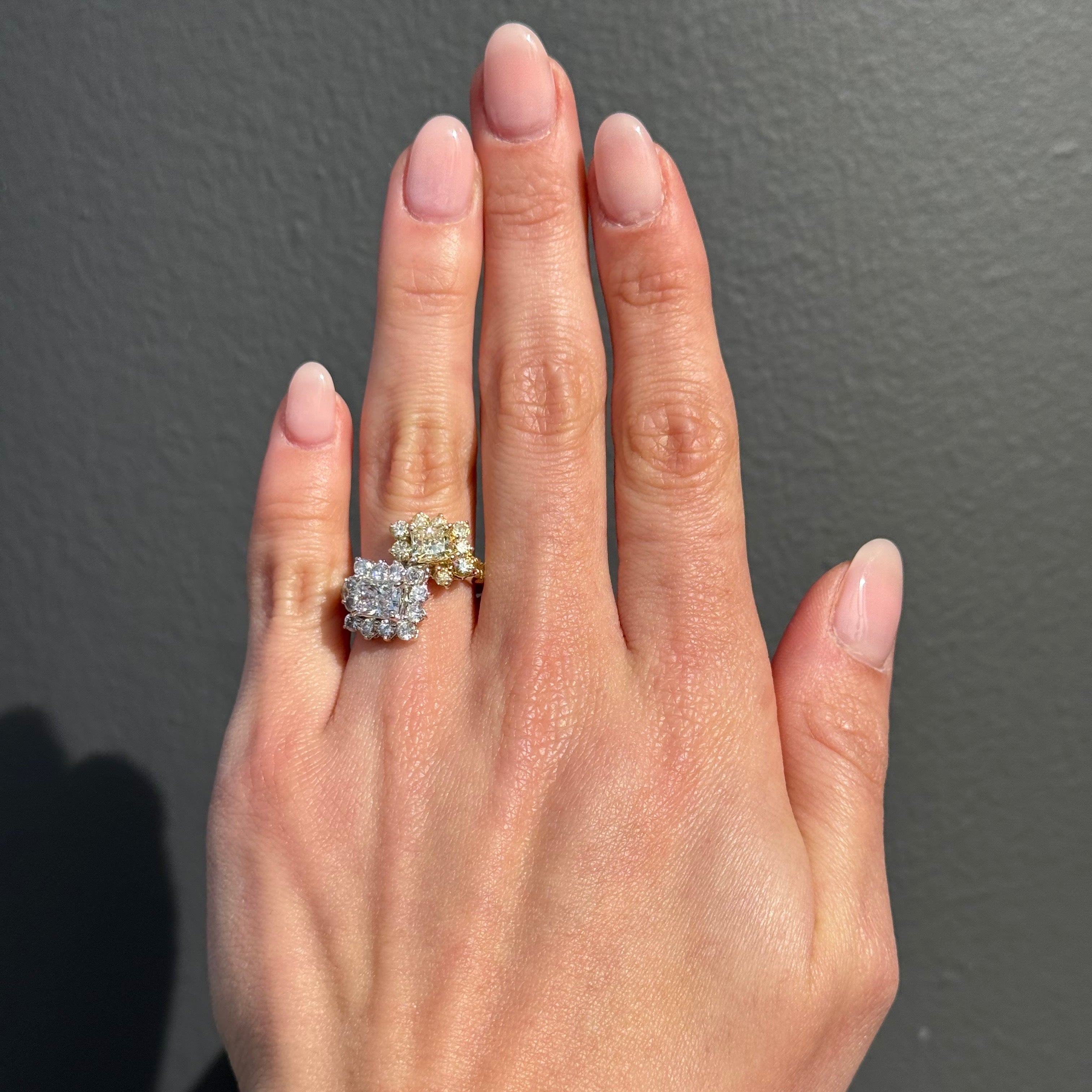 Two Tone Diamond Halfway Fancy Ring - Happy Jewelers Fine Jewelry Lifetime Warranty