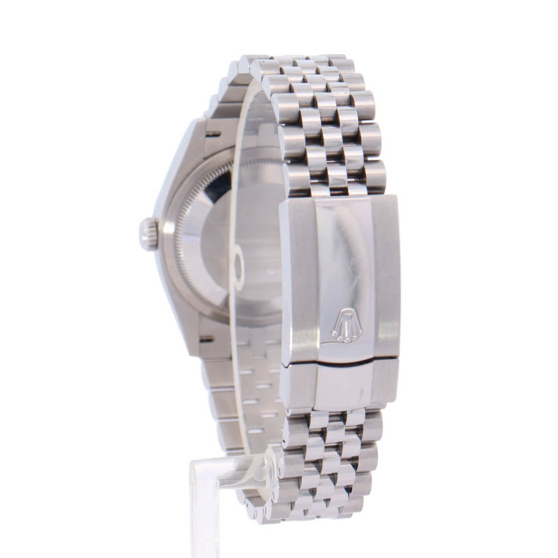 Rolex Datejust Stainless Steel 36mm Green Palm Motif Diamond Dot Dial Watch Reference# 126234 - Happy Jewelers Fine Jewelry Lifetime Warranty