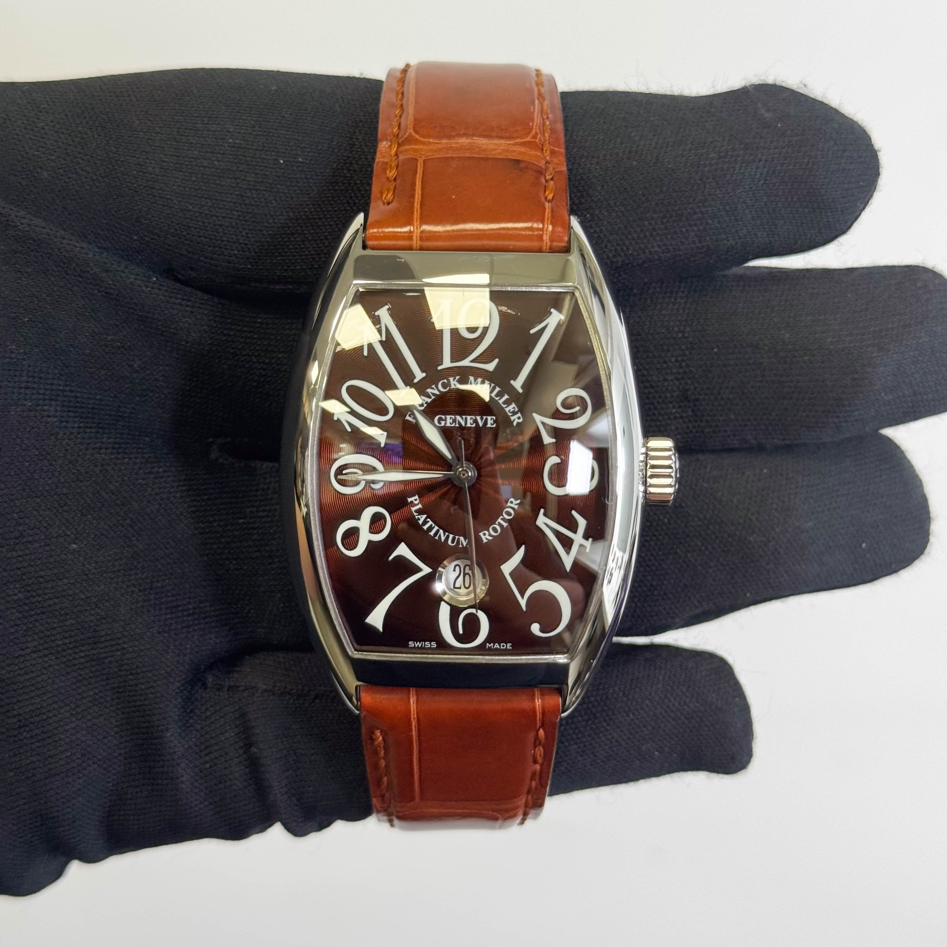 Franck Muller Cintree Curvex 48.5 x 35 mm Brown Dial Watch Ref# 7880 SC DT - Happy Jewelers Fine Jewelry Lifetime Warranty