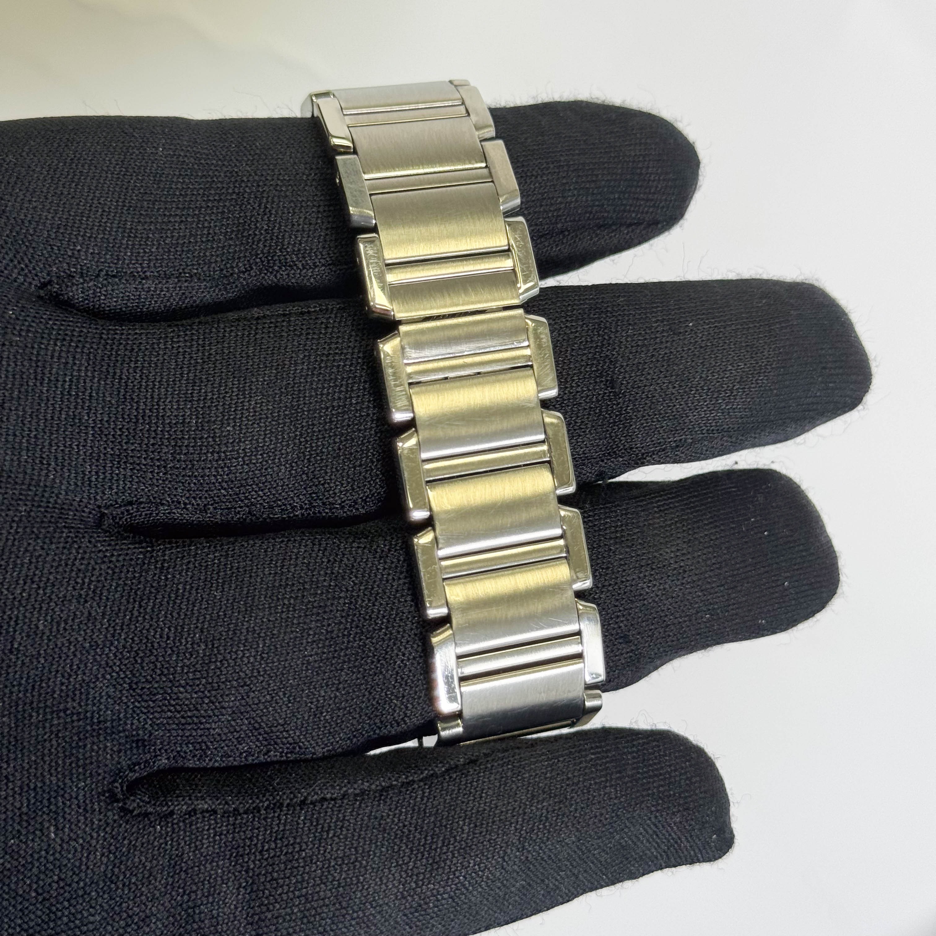 Cartier Tank Stainless Steel 25mm White/Ivory Dial Watch Ref# W51011Q3 - Happy Jewelers Fine Jewelry Lifetime Warranty