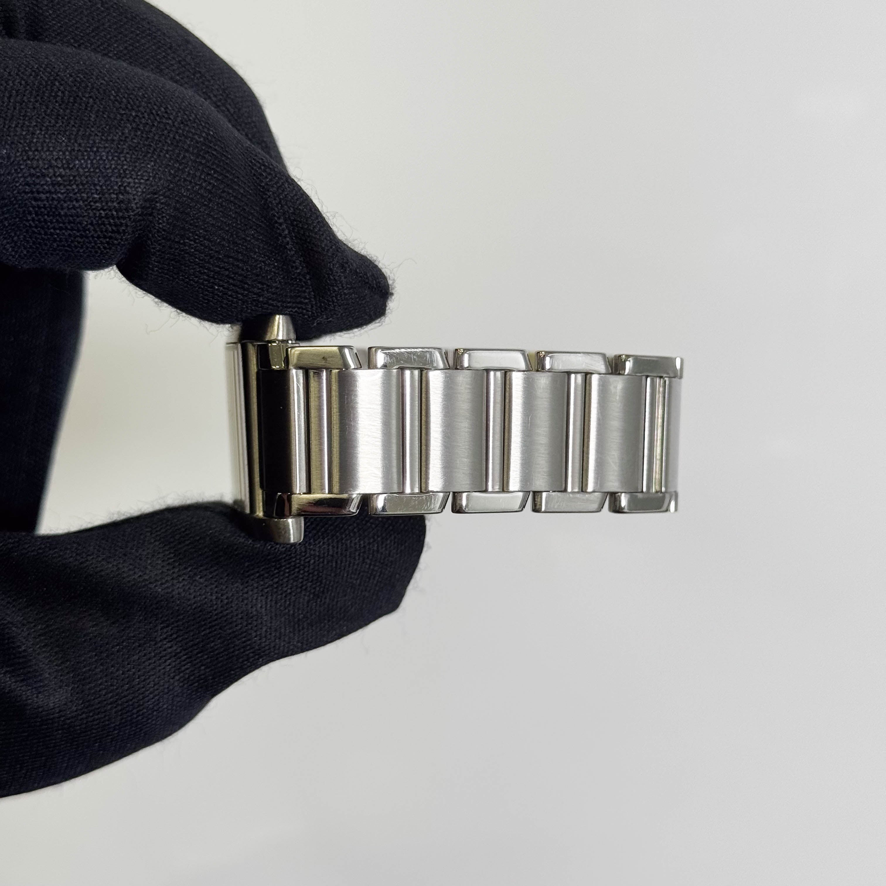 Cartier Tank Stainless Steel 25mm White/Ivory Dial Watch Ref# W51011Q3 - Happy Jewelers Fine Jewelry Lifetime Warranty