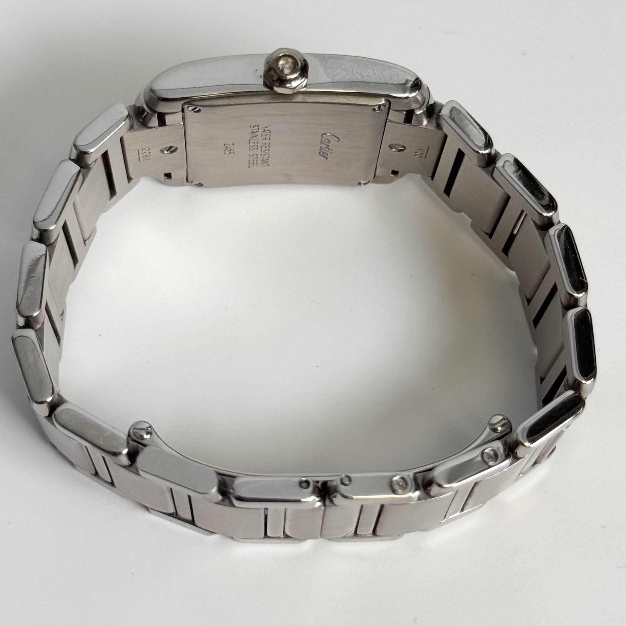 Cartier Tank Stainless Steel 25mm White/Ivory Dial Watch Ref# W51011Q3 - Happy Jewelers Fine Jewelry Lifetime Warranty