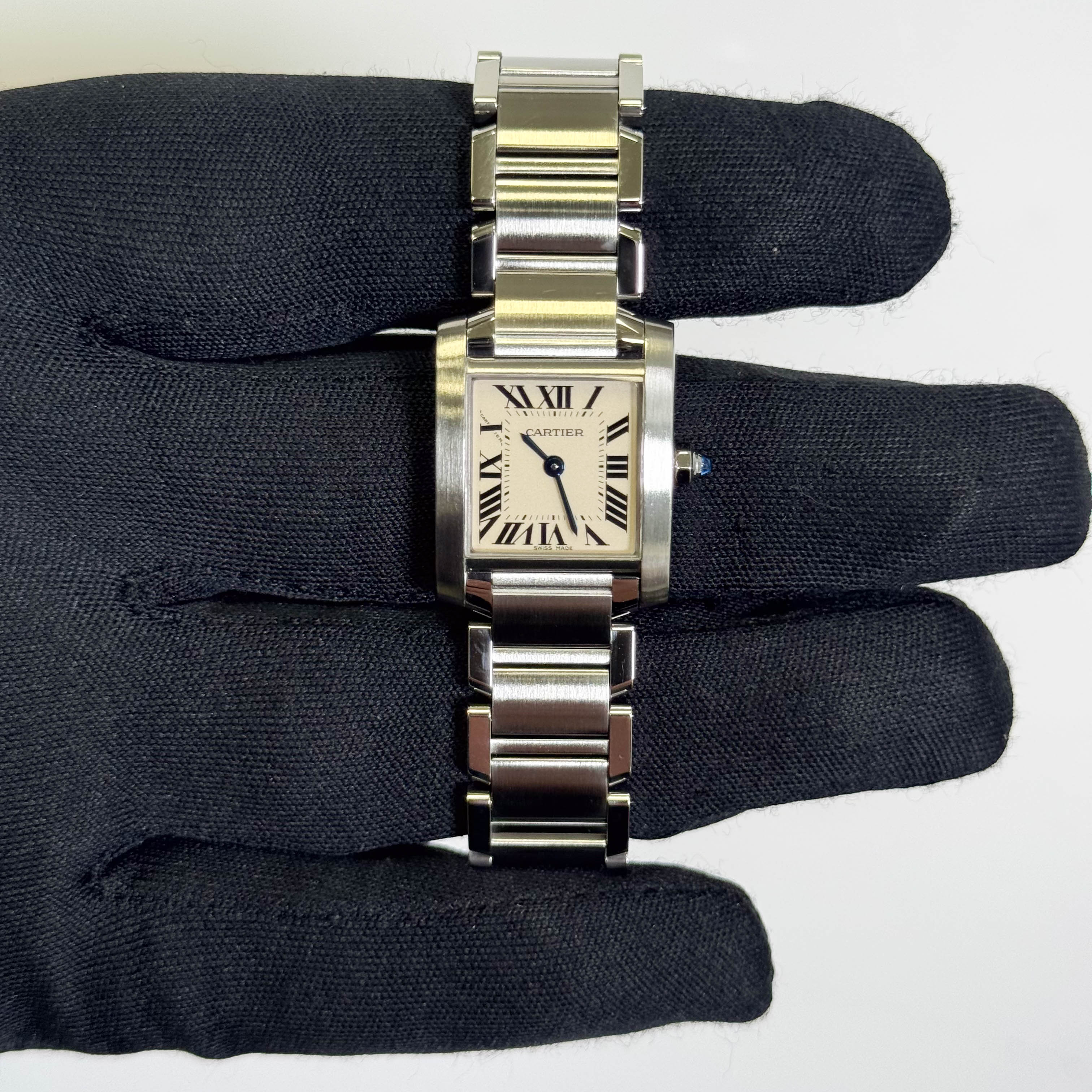 Cartier Tank Stainless Steel 20mm Ivory Dial Watch Ref# W51008Q3 - Happy Jewelers Fine Jewelry Lifetime Warranty