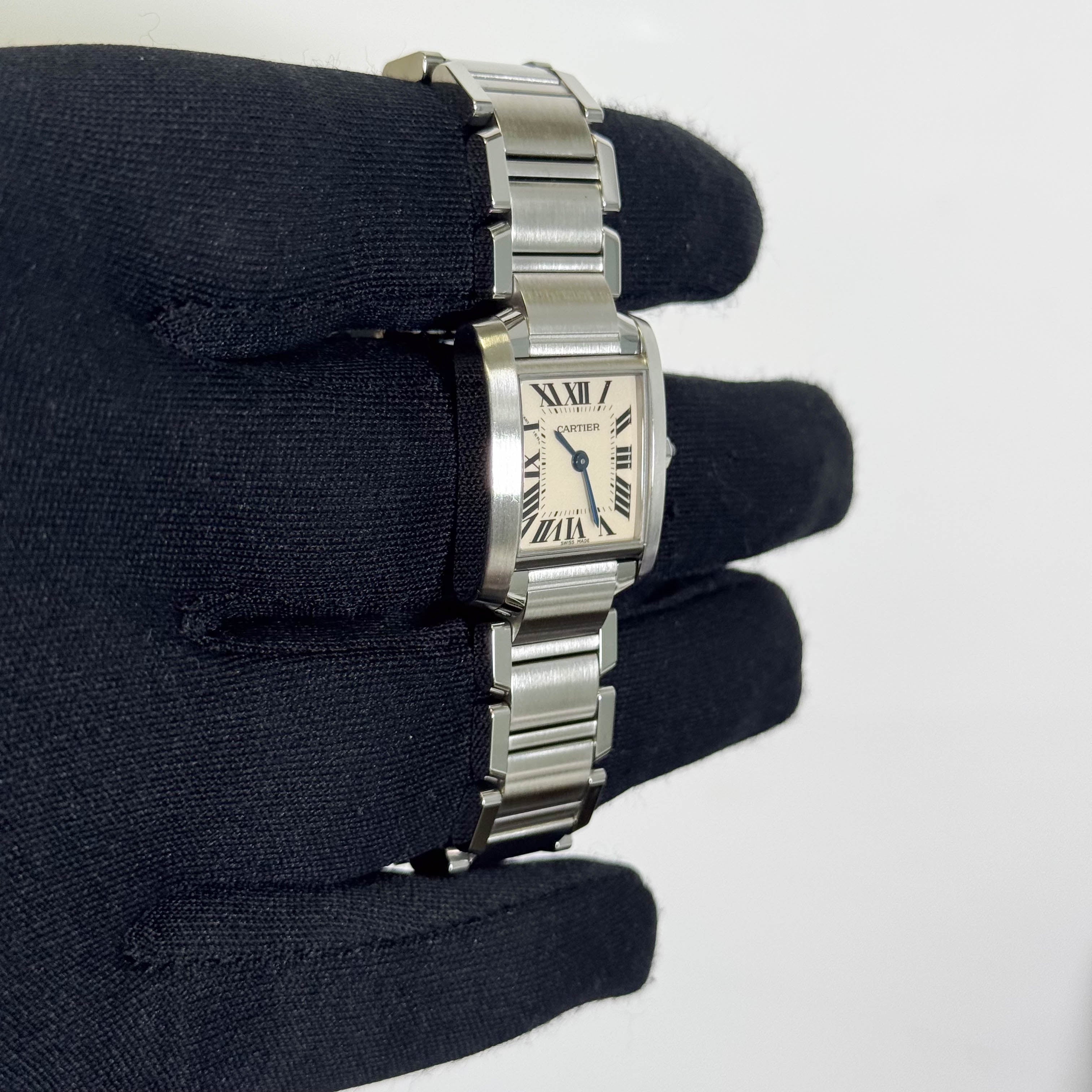 Cartier Tank Stainless Steel 20mm Ivory Dial Watch Ref# W51008Q3 - Happy Jewelers Fine Jewelry Lifetime Warranty