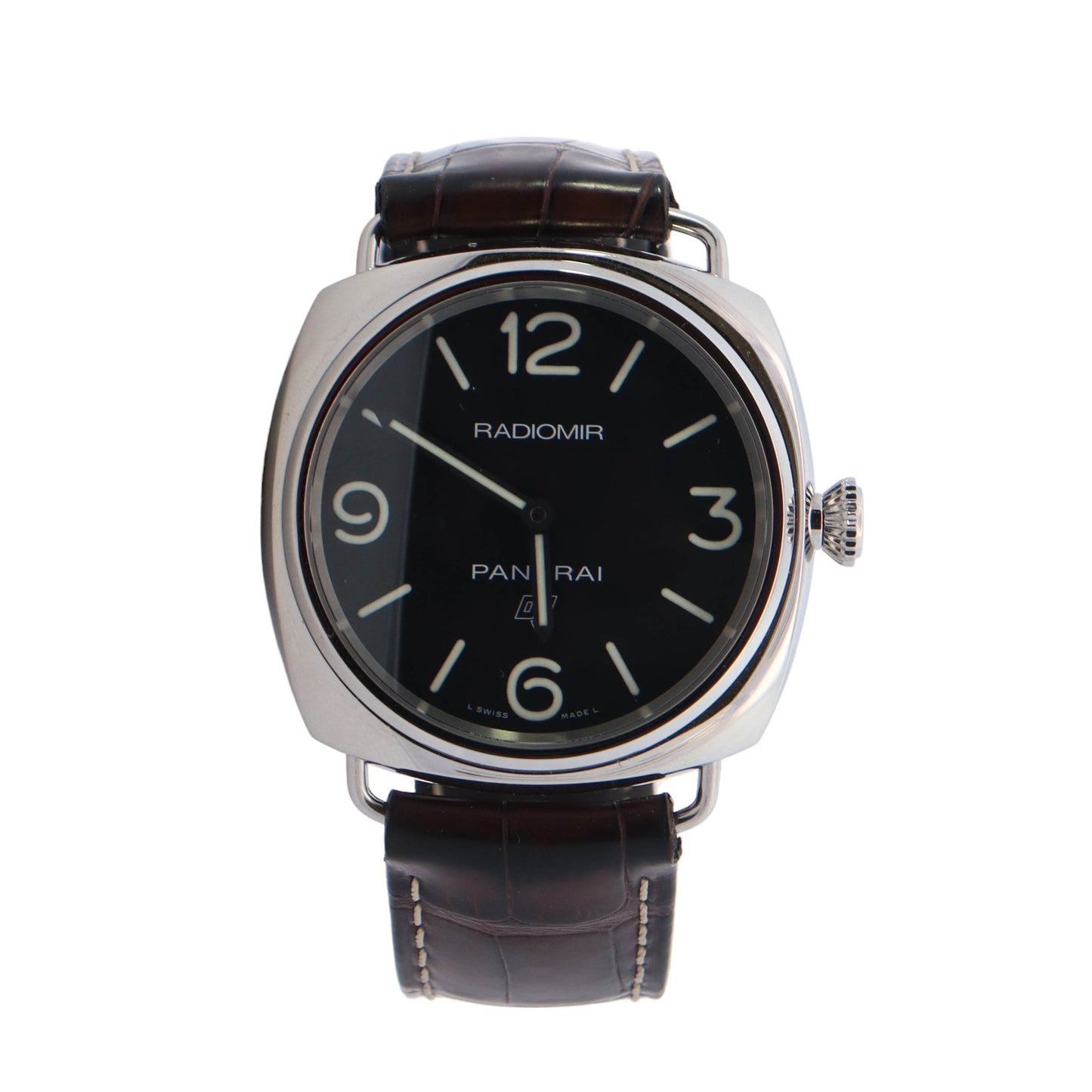 Panerai Radiomir Stainless Steel 45mm Black Stick and Arabic Dial Watch Reference #: PAM753