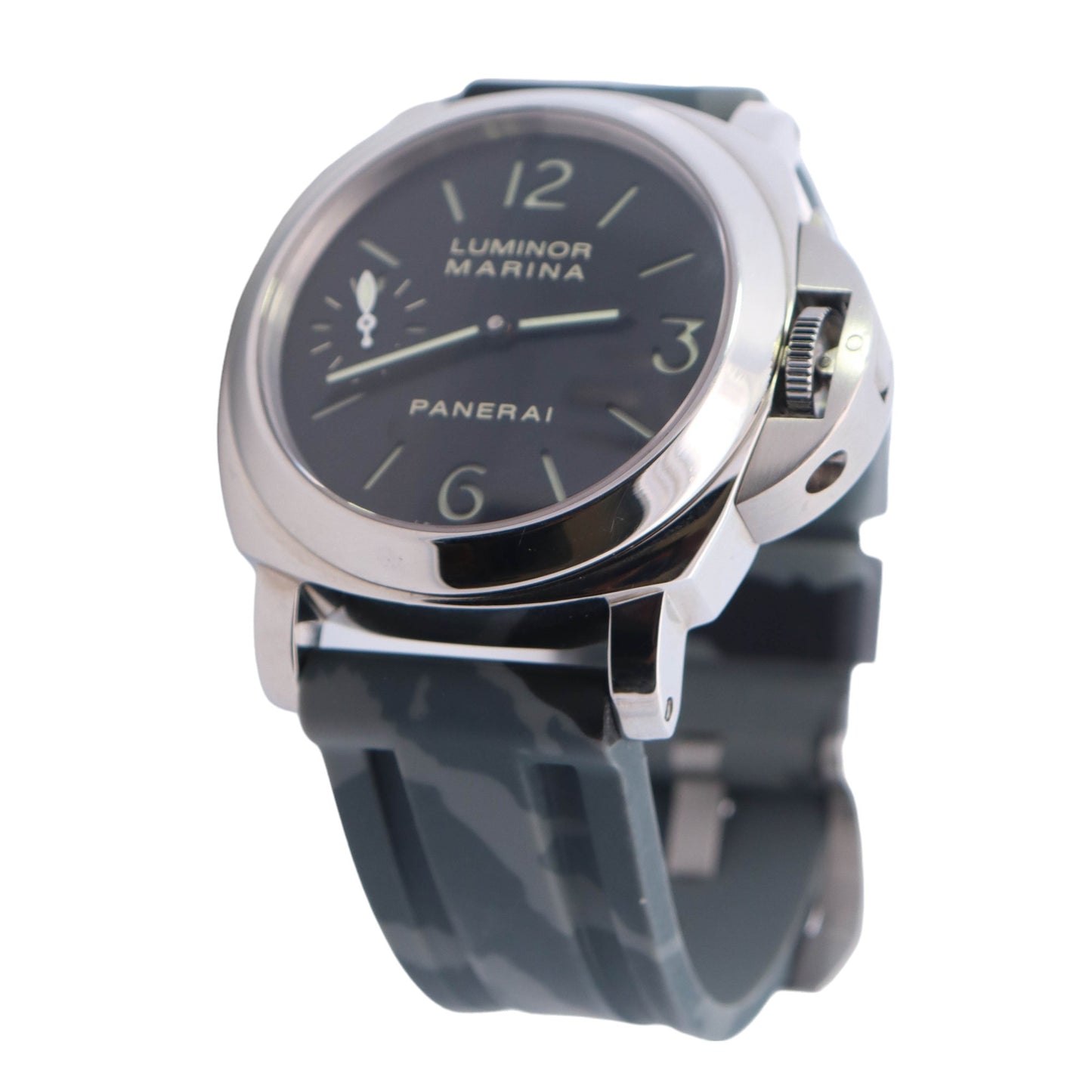 Panerai Luminor Marina Stainless Steel 44mm Black Arabic & Stick Dial Watch Reference# PAM00111