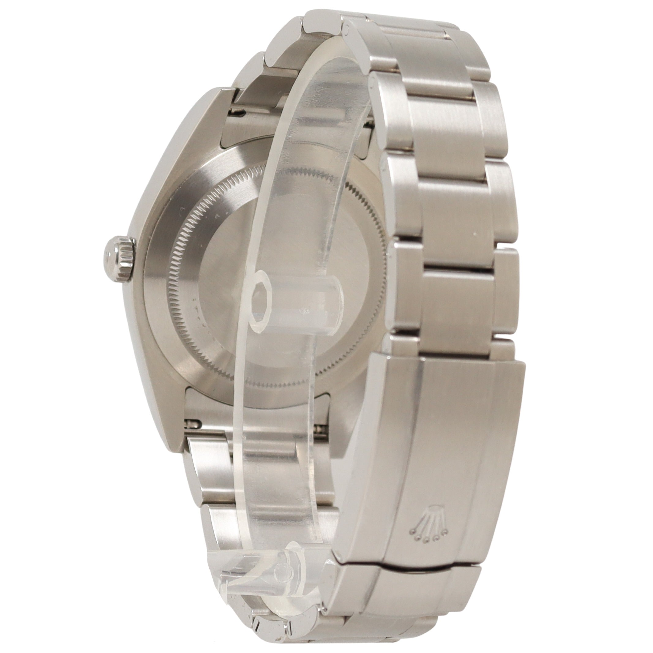 Rolex Oyster Perpetual Stainless Steeo 39mm Red Grape Stick Dial Watch Reference# 114300 - Happy Jewelers Fine Jewelry Lifetime Warranty