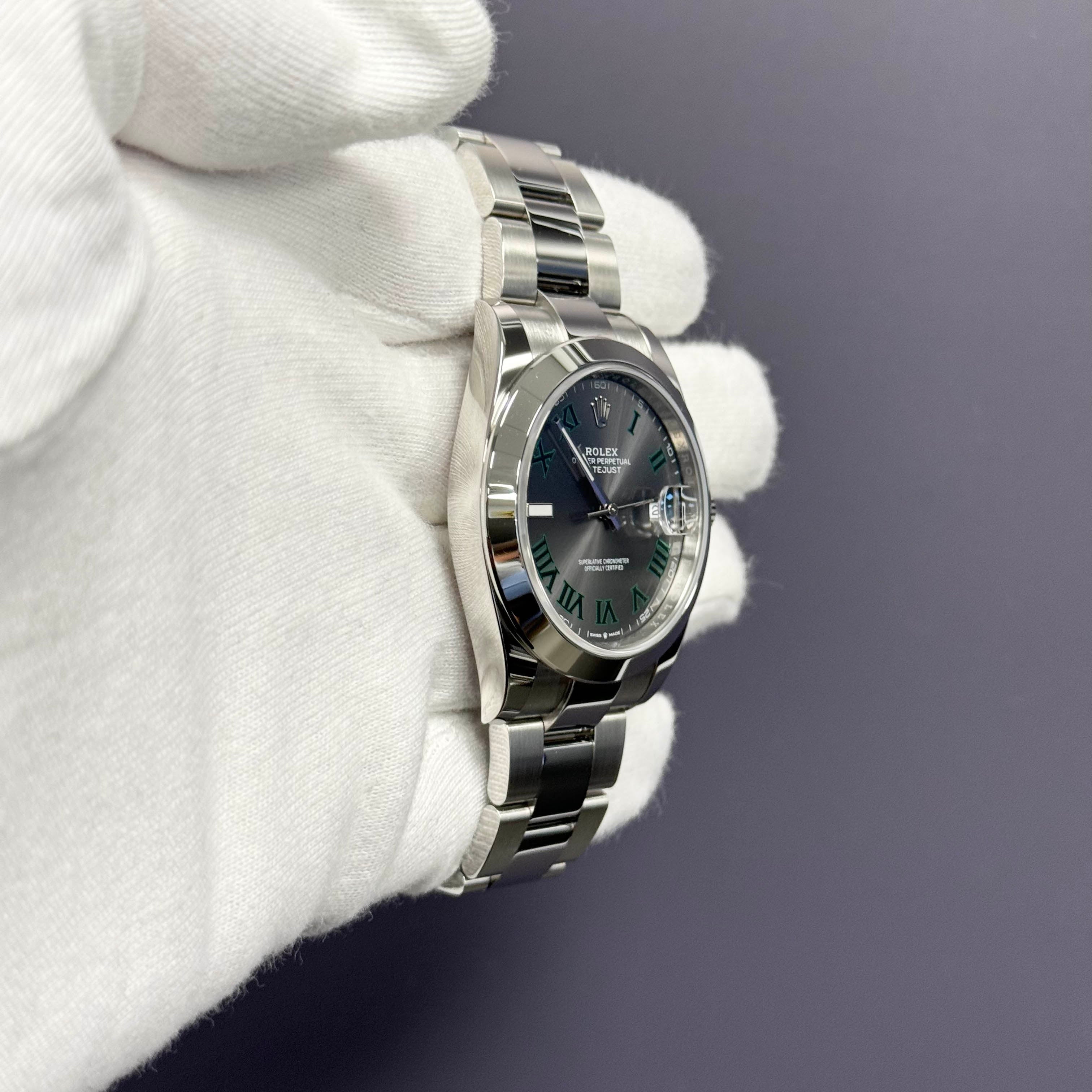 Rolex Datejust 41mm Stainless Steel Wimbledon Dial Watch Ref# 126300 - Happy Jewelers Fine Jewelry Lifetime Warranty