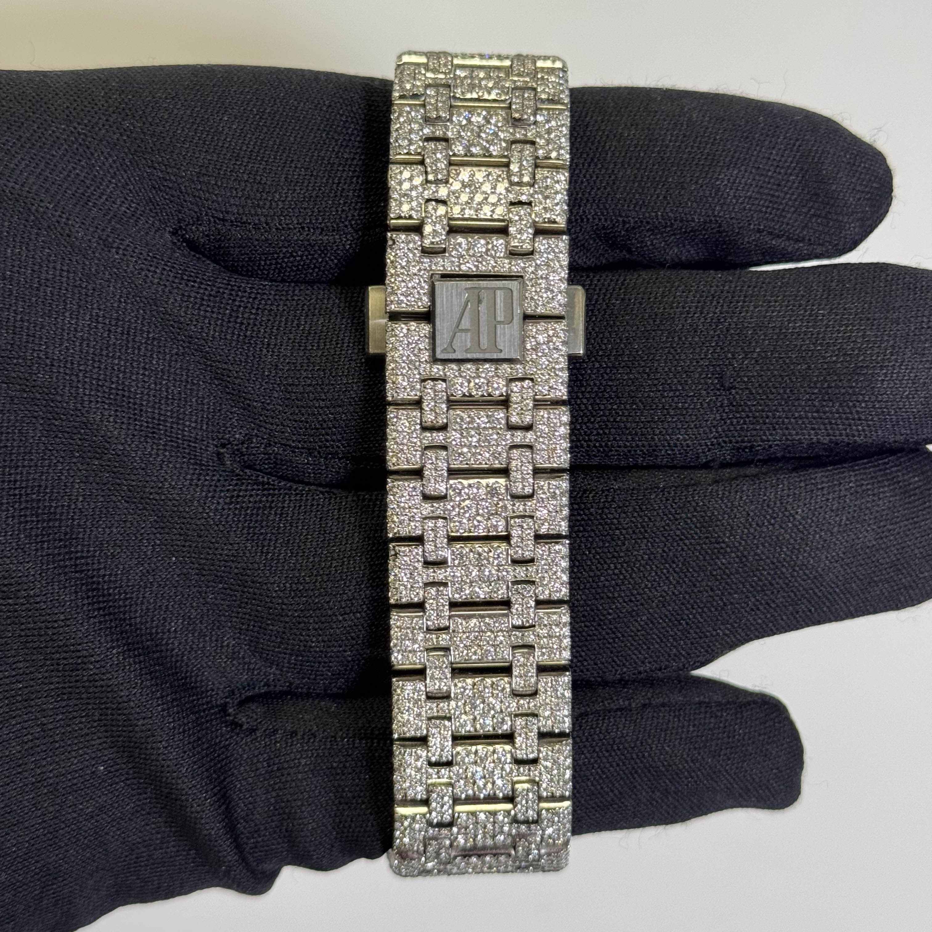 Audemars Piguet Royal Oak 41mm Iced Out Dial Ref# 15400ST.OO.1220ST.02 - Happy Jewelers Fine Jewelry Lifetime Warranty