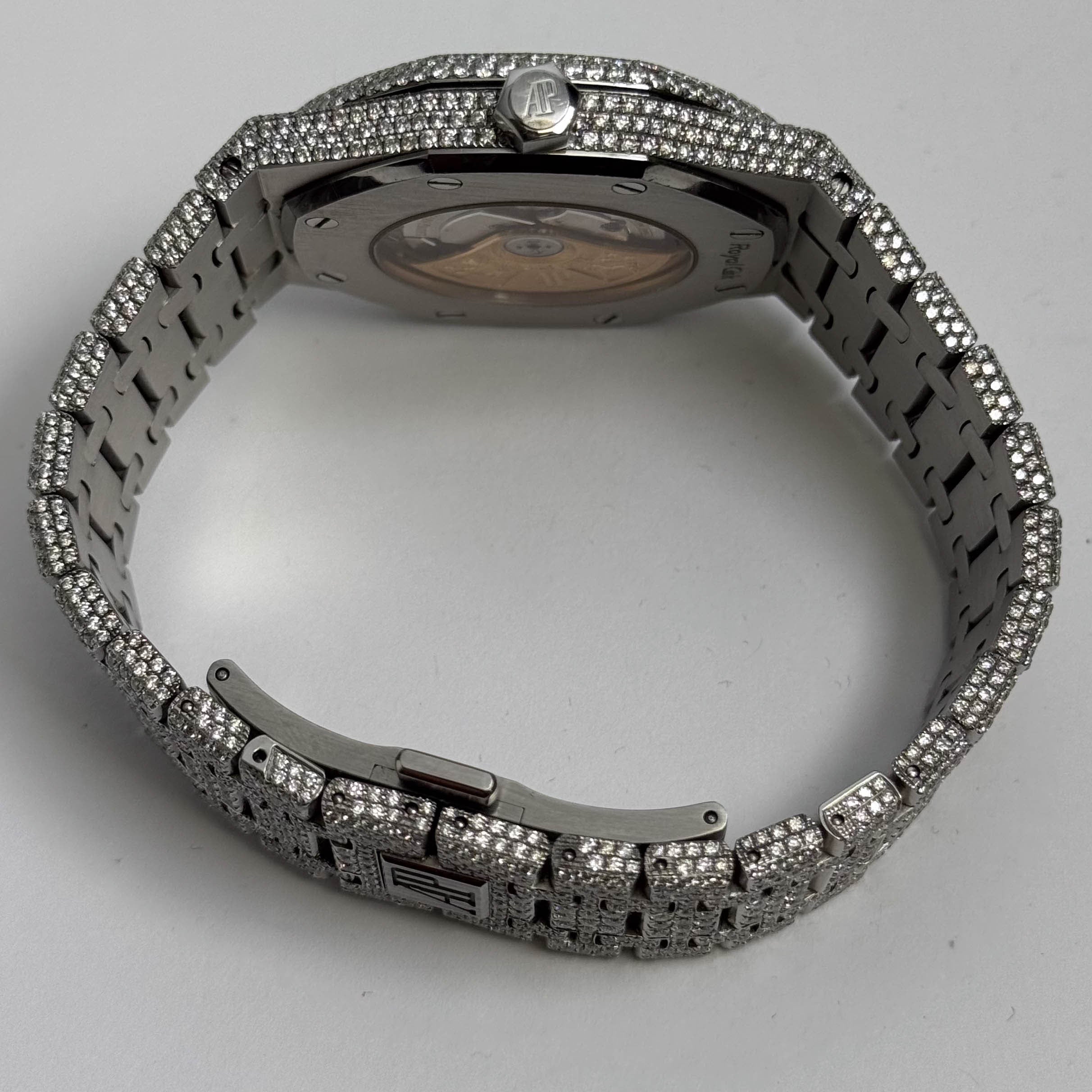 Audemars Piguet Royal Oak 41mm Iced Out Dial Ref# 15400ST.OO.1220ST.02 - Happy Jewelers Fine Jewelry Lifetime Warranty