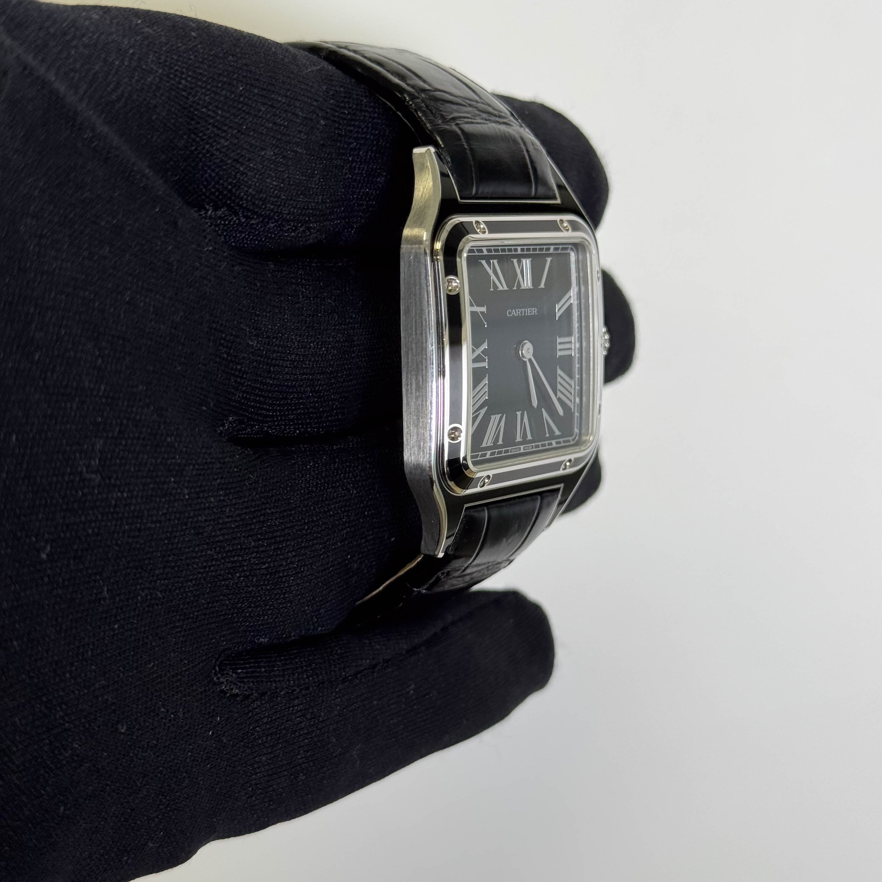 Cartier Santos Dumont Tank 31.5mm Black Dial Watch Ref# WSSA0046