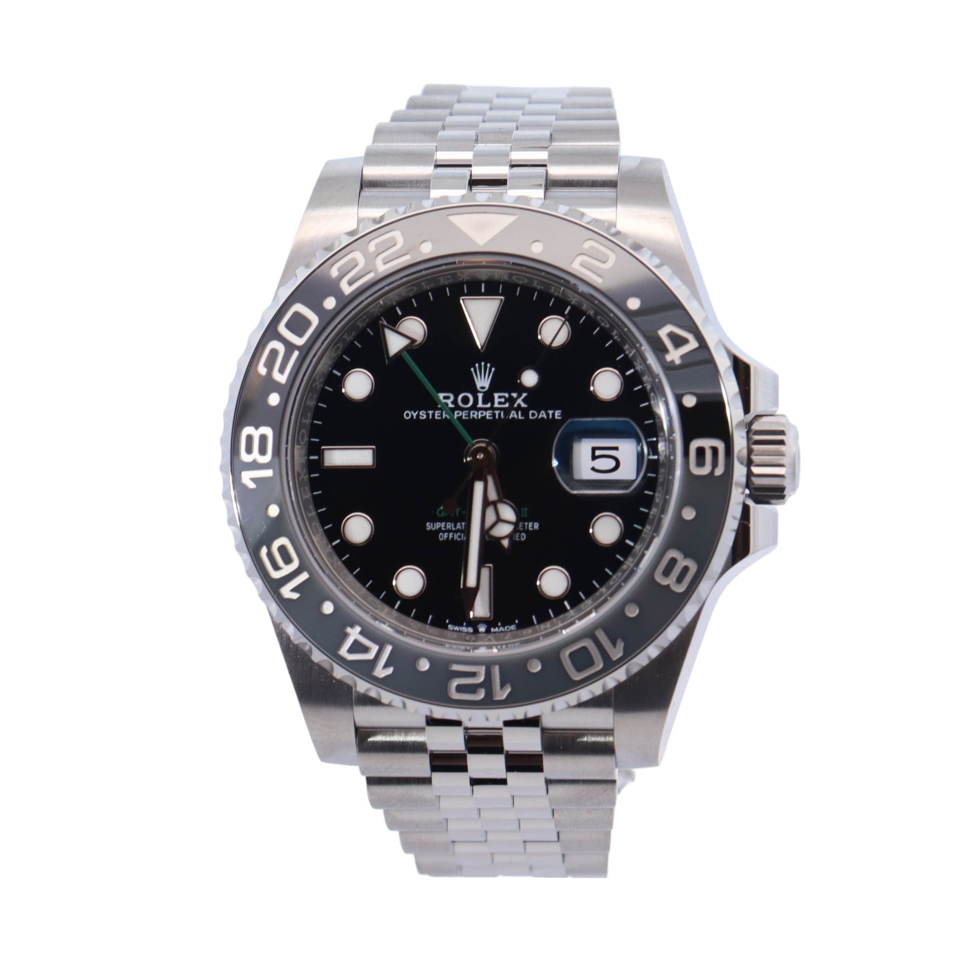 Rolex GMT Master II Stainless Steel 40mm Black Dot Dial Watch Reference #: 126710GRNR - Happy Jewelers Fine Jewelry Lifetime Warranty