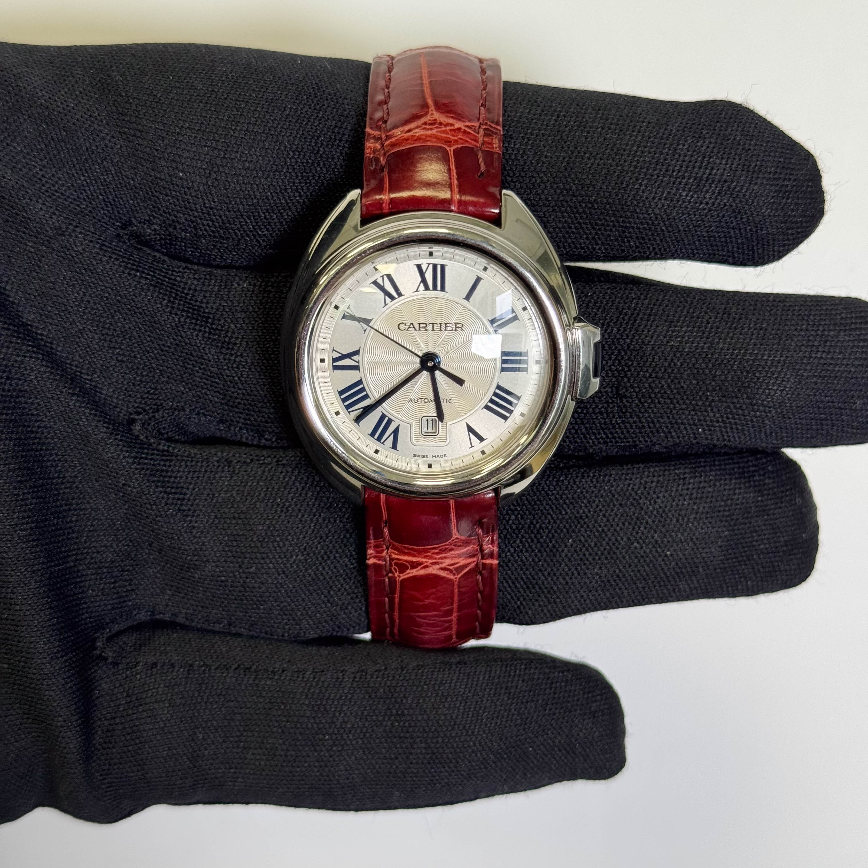 Cartier Cle De 31mm Silver Dial Watch Ref# WSCL0016