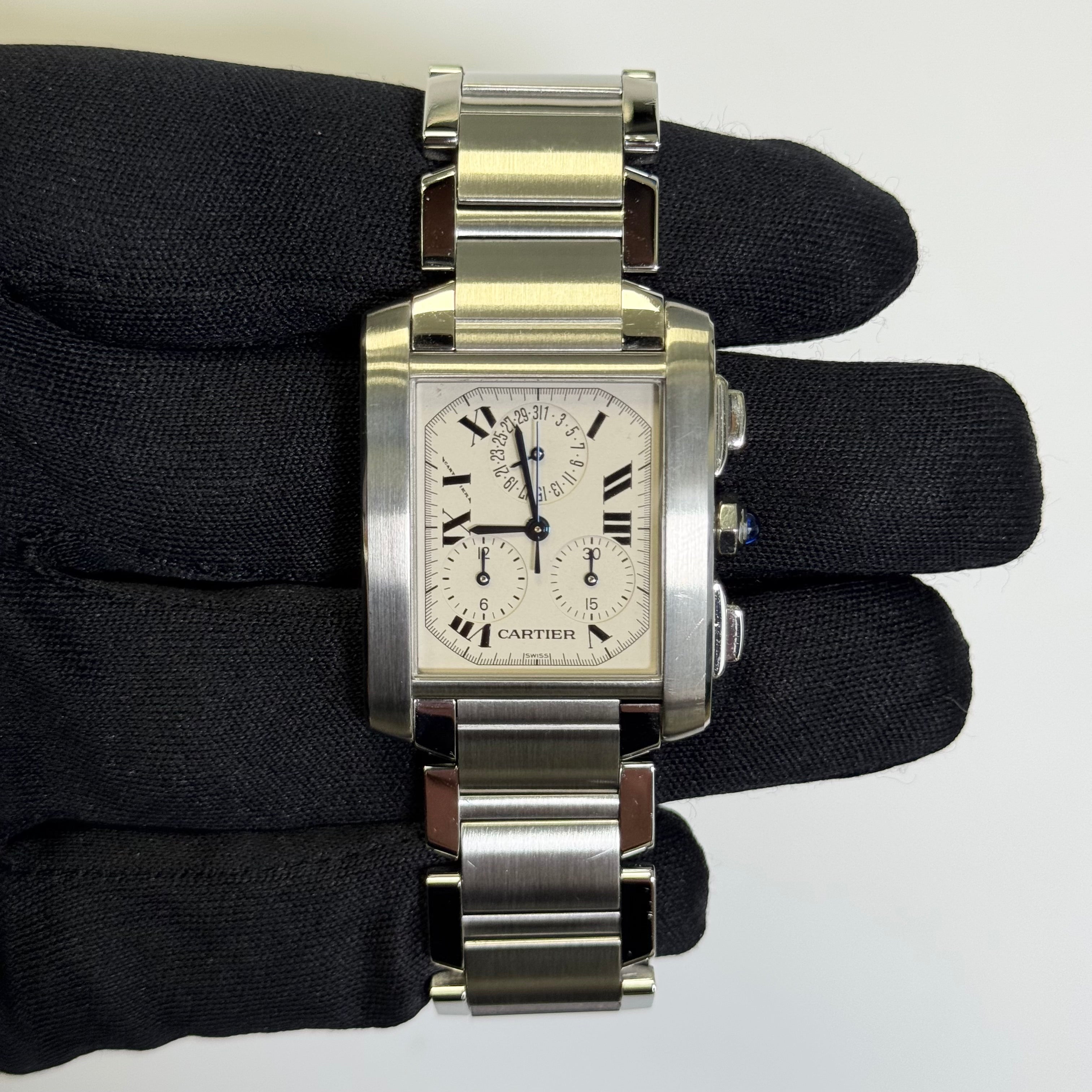 Cartier Tank Francaise 37mm White Dial Watch Ref# W51001Q3