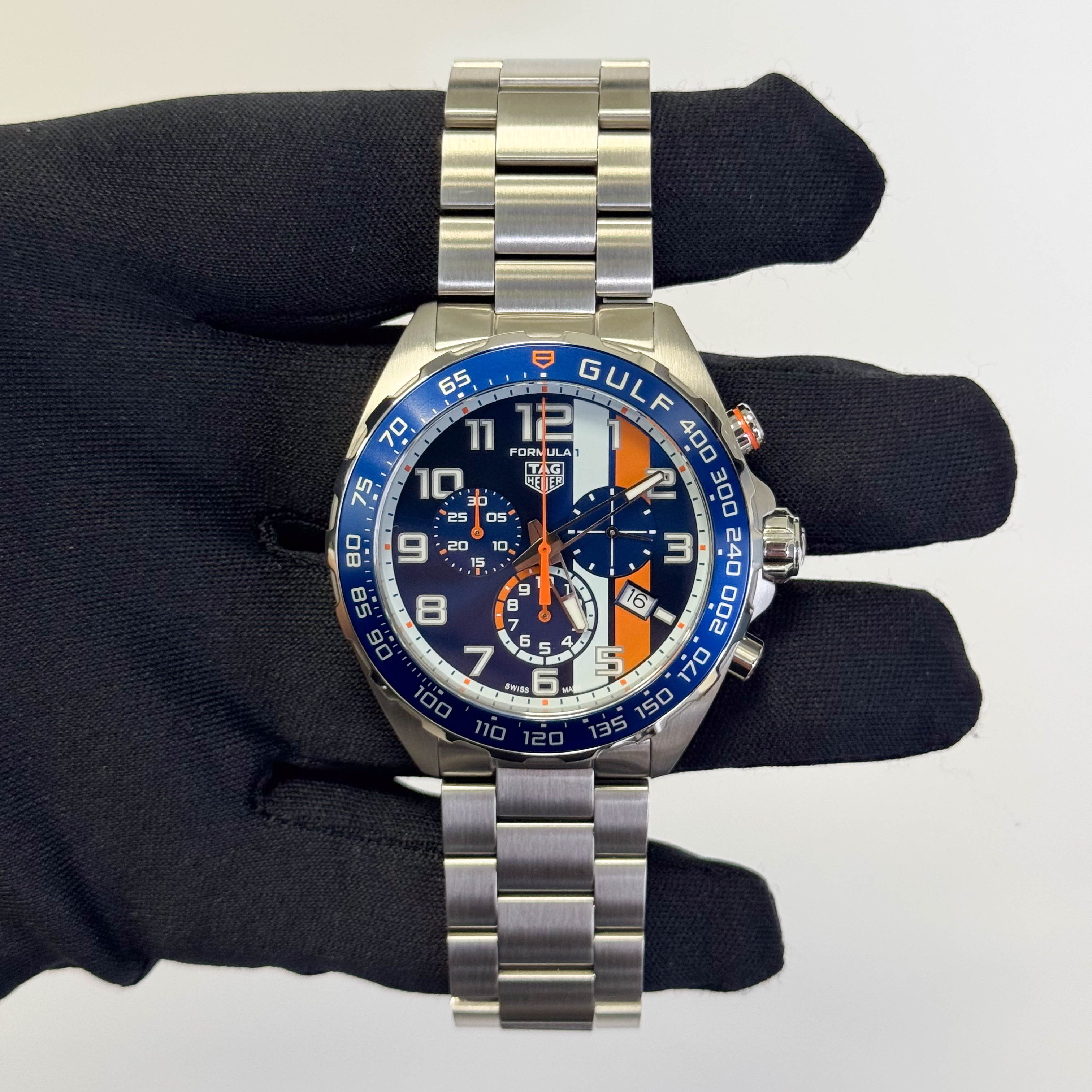 Tag Heuer Formula One X Gulf 43mm Blue Dial Watch Ref# CAZ101AT.BA0842 - Happy Jewelers Fine Jewelry Lifetime Warranty