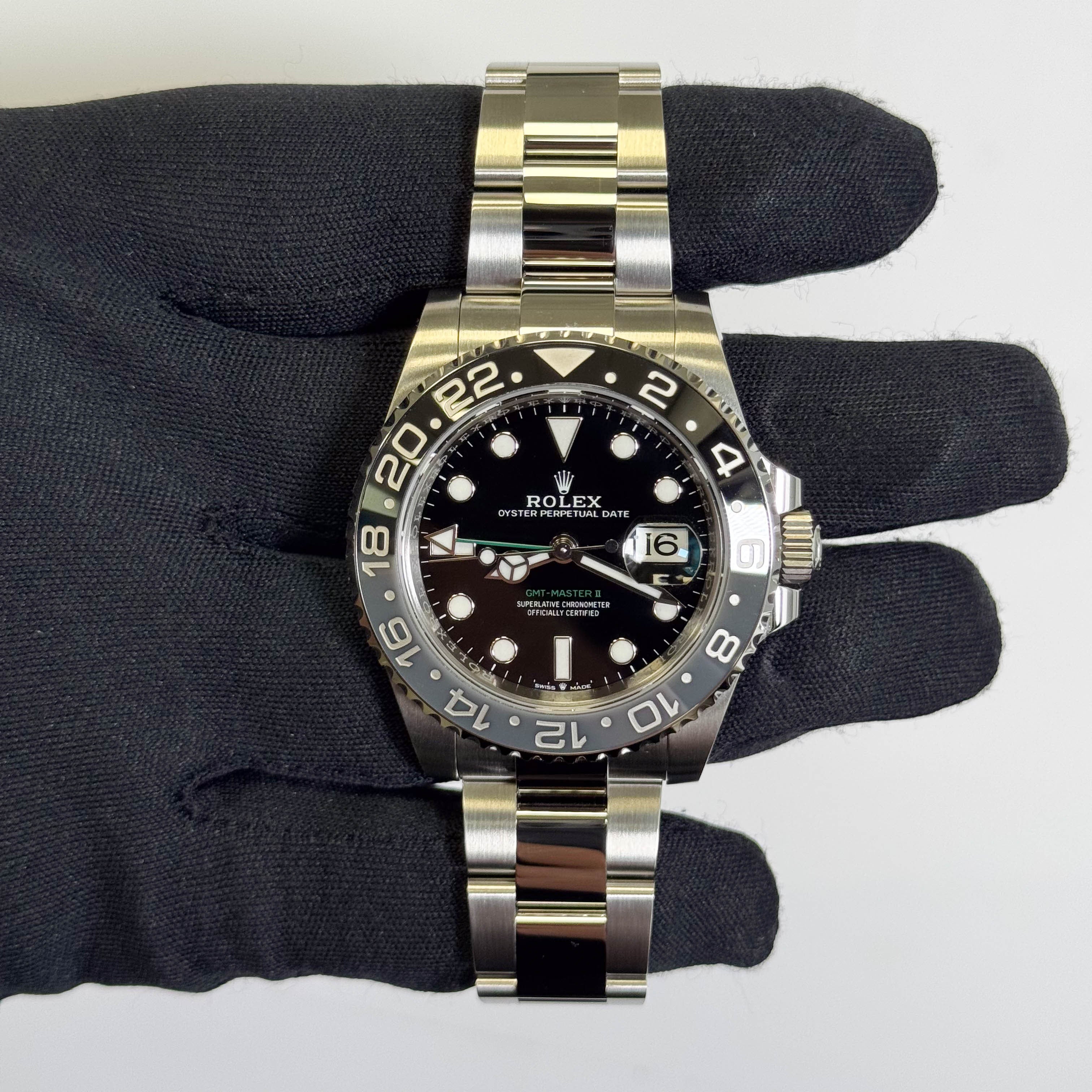 Rolex GMT-Master II 40mm Black Dial Watch Ref# 126710GRNR