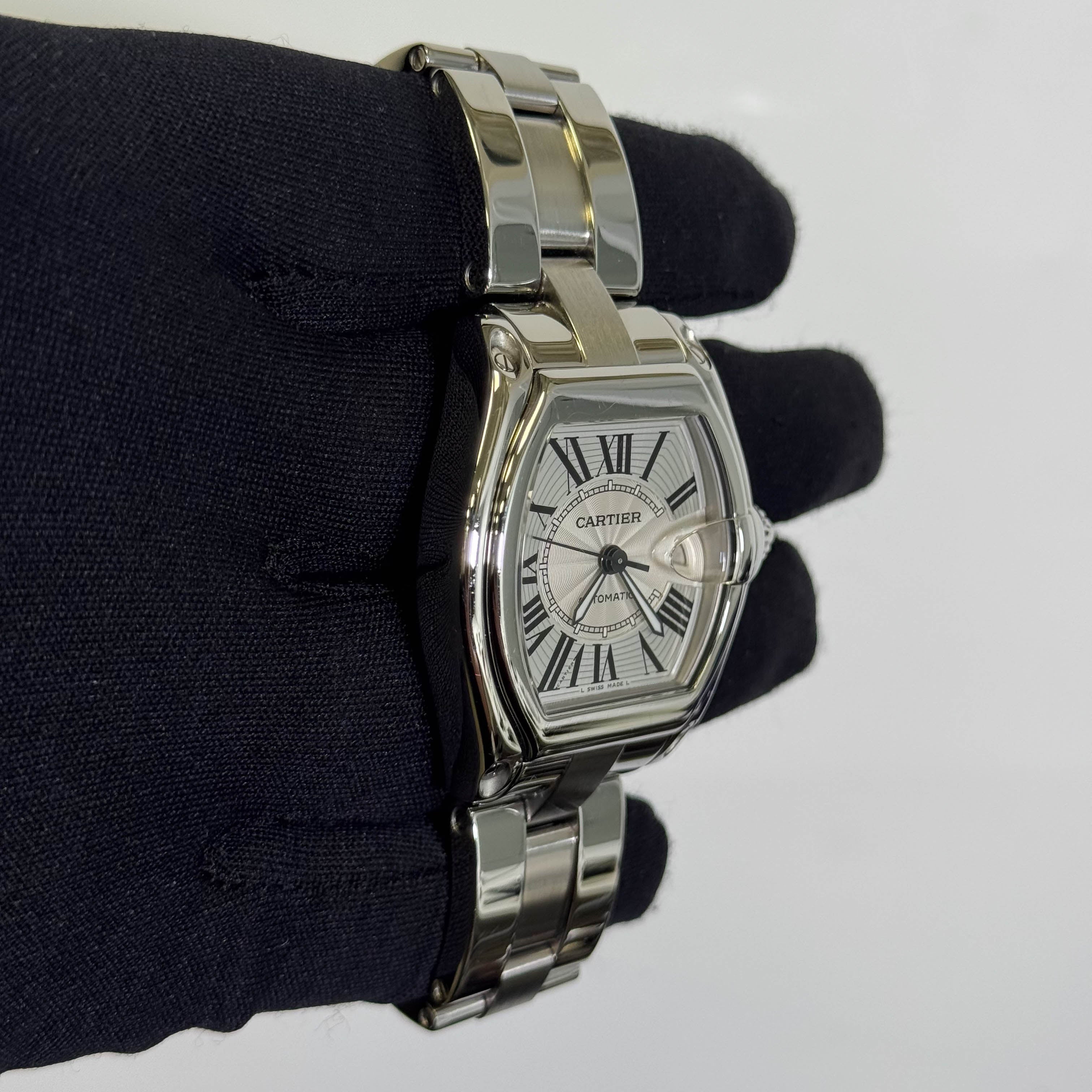 Cartier Roadster 35mm Silver Dial Watch Ref# W62025V3