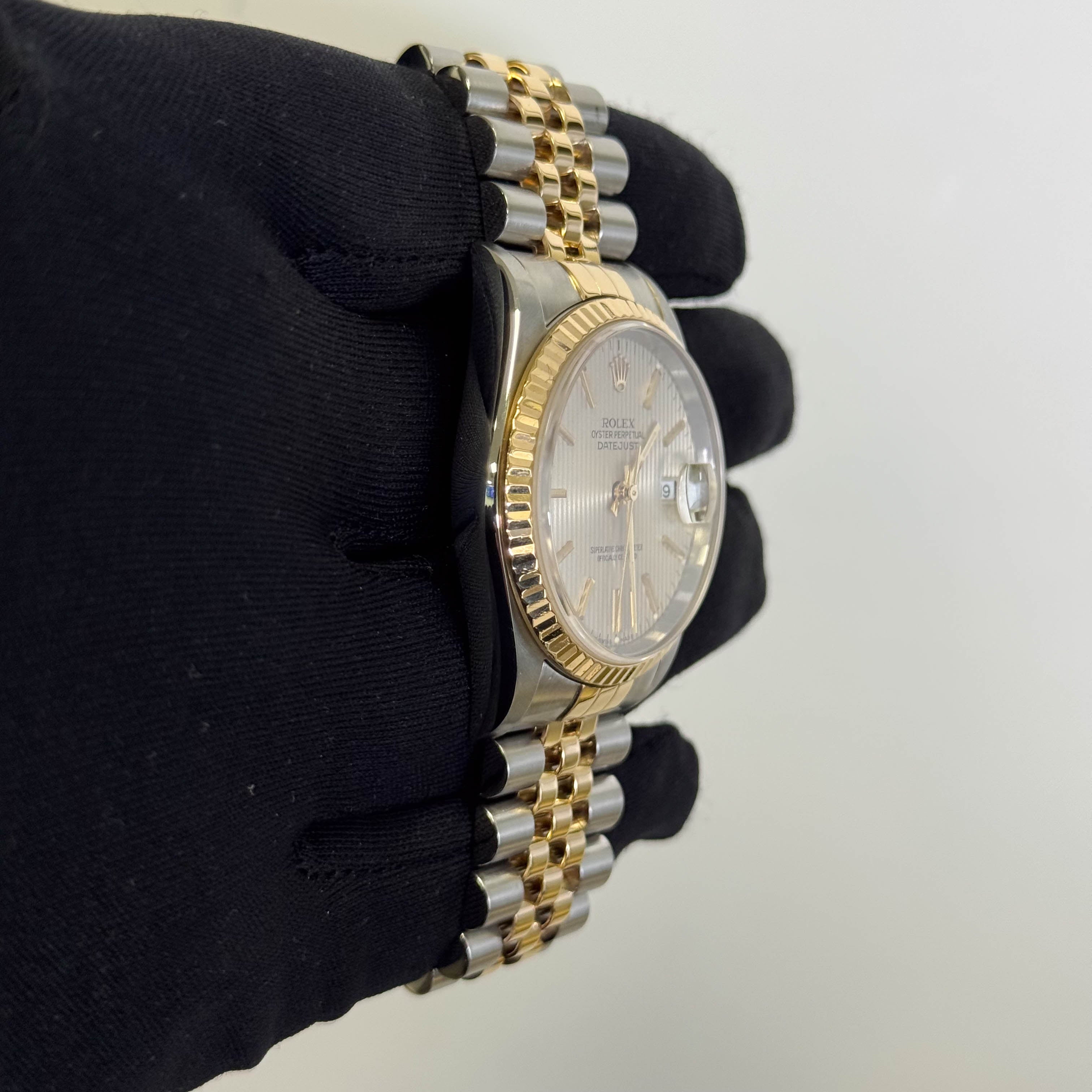 Rolex Datejust 36mm Ivory Tapestry Dial Watch Ref# 16233