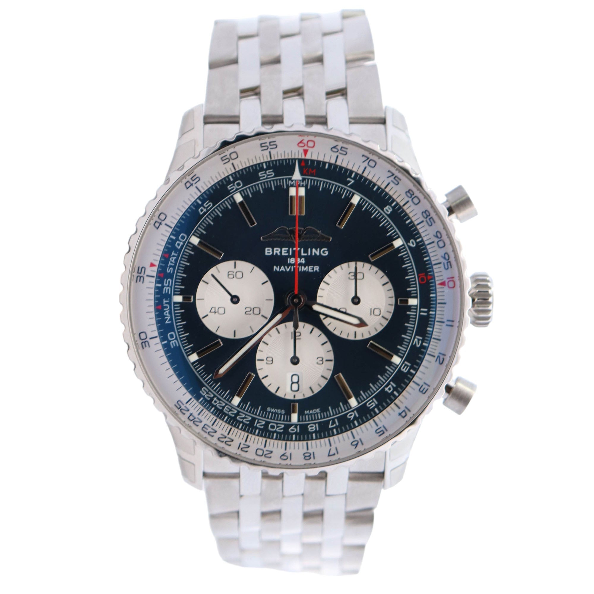 Breitling Navitimer 46mm Blue Dial Ref# AB0137 - Happy Jewelers Fine Jewelry Lifetime Warranty